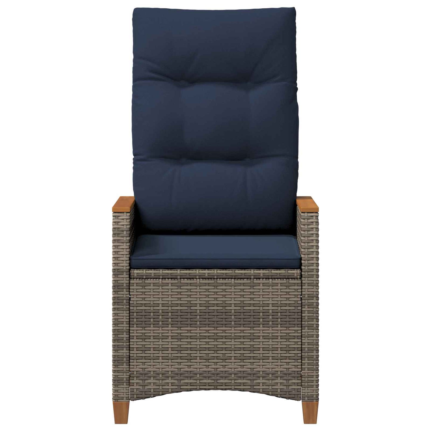 vidaXL Ανακλινόμενη καρέκλα κήπου Γκρι και Navy Blue συνθετικό ρατάν