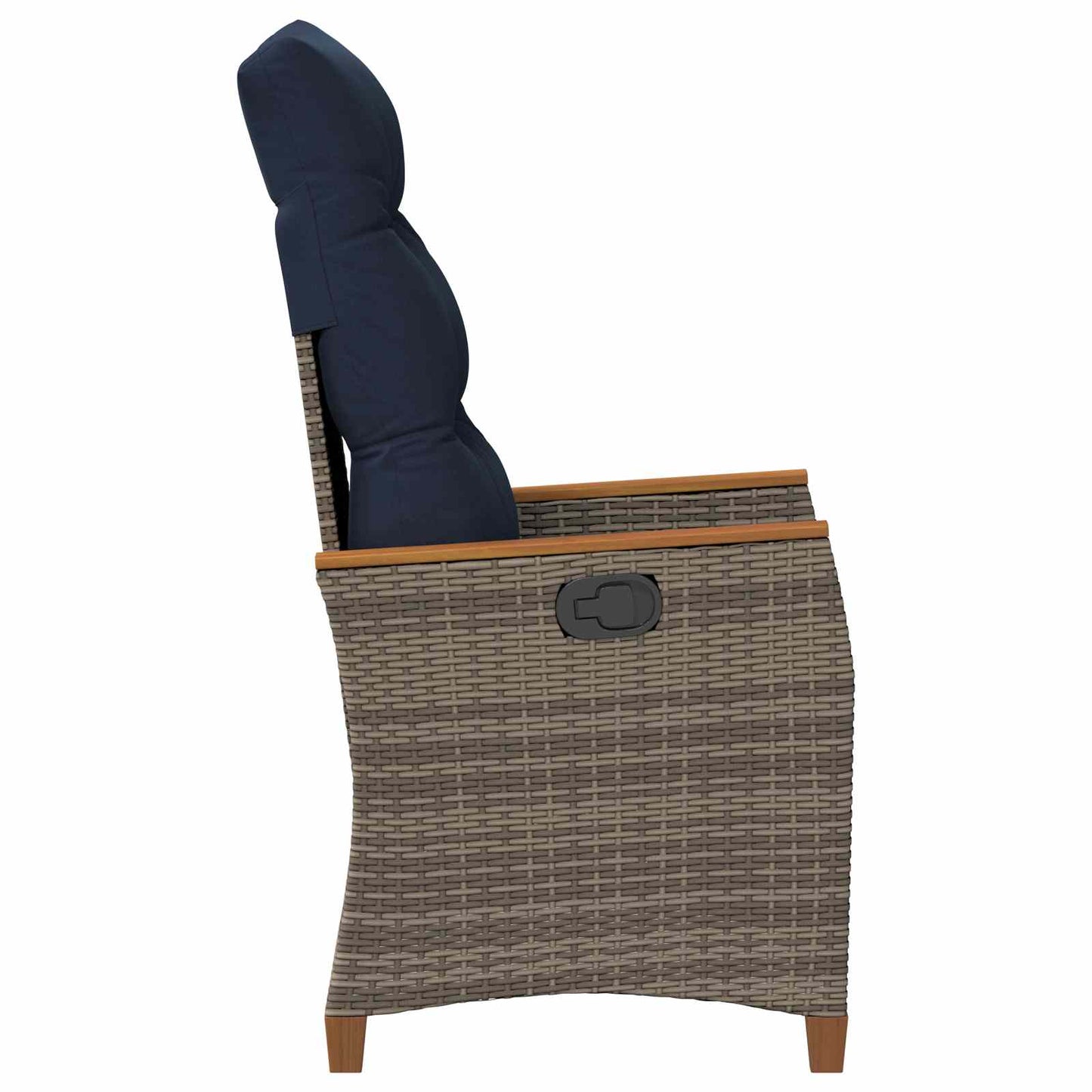vidaXL Ανακλινόμενη καρέκλα κήπου Γκρι και Navy Blue συνθετικό ρατάν