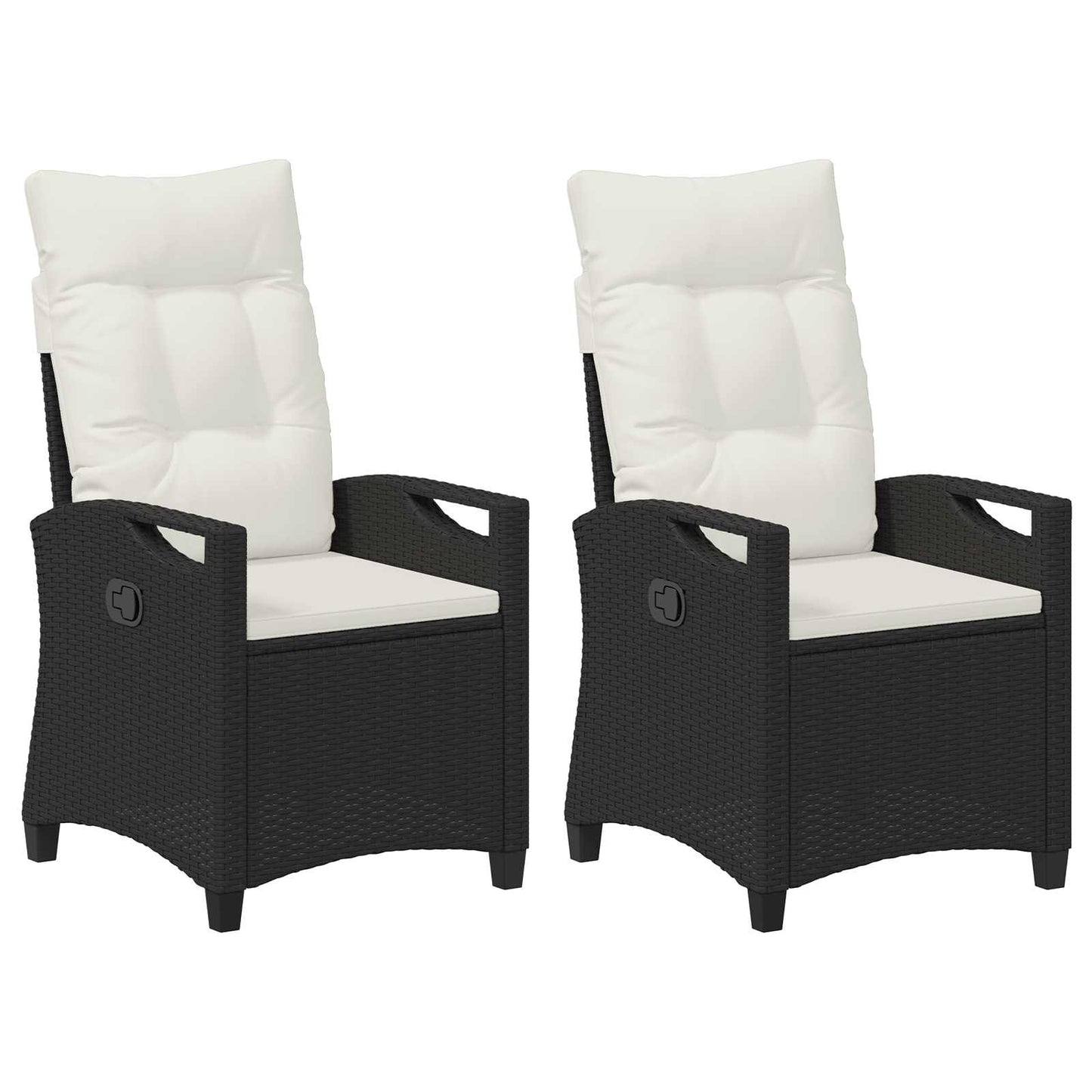 vidaXL Καρέκλα Κήπου 2 pcs Μαύρο και Κρέμα 56 x 60 x 112 εκ.