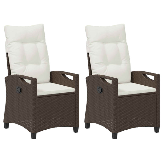 vidaXL Καρέκλα Κήπου 2 pcs Καφέ και Κρέμα 56 x 60 x 112 εκ.