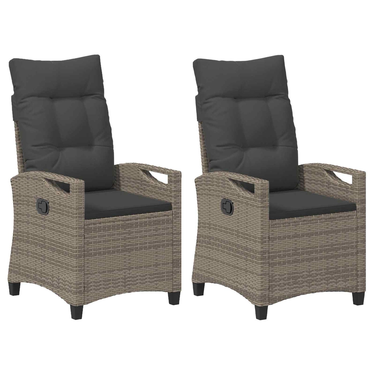 vidaXL Καρέκλα Κήπου 2 pcs Γκρι και Σκούρο Γκρι 56 x 60 x 112 εκ.