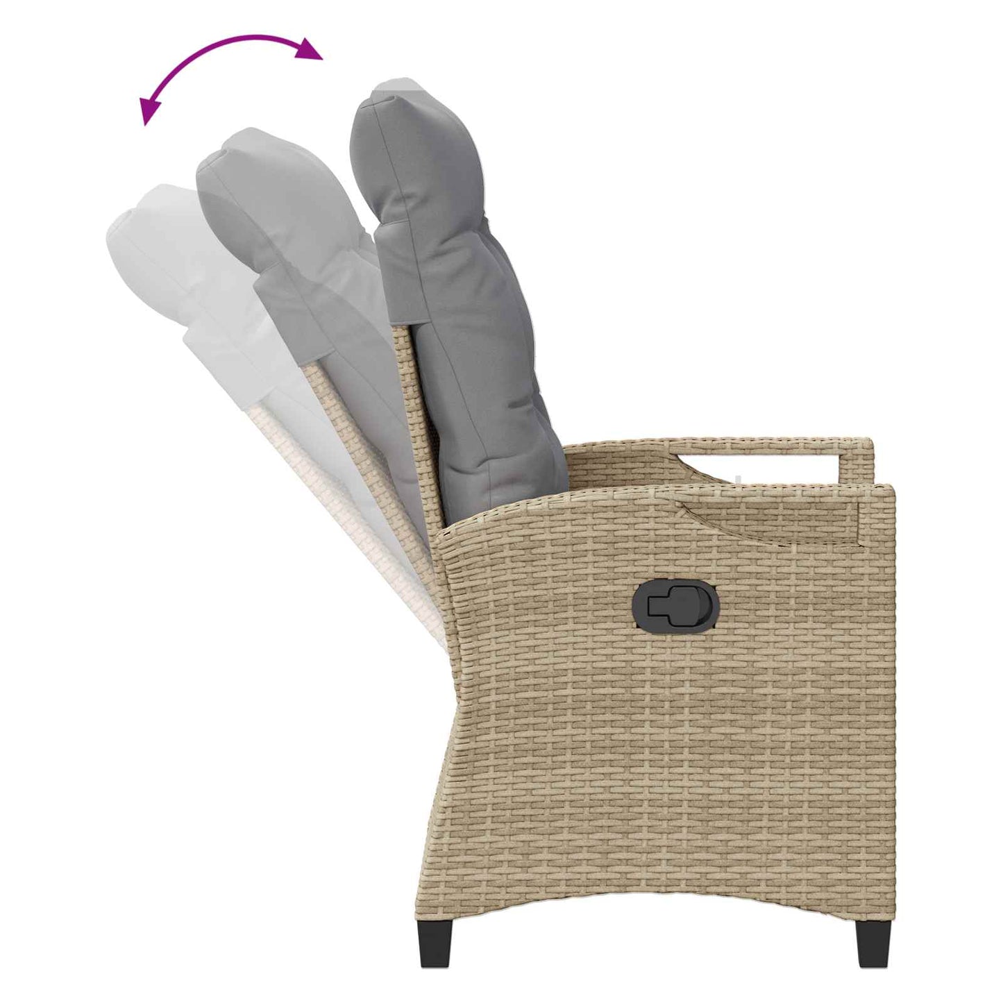 vidaXL Καρέκλα Κήπου 2 pcs Μπέζ και Ανοιχτό Γκρι 56 x 60 x 112 εκ.