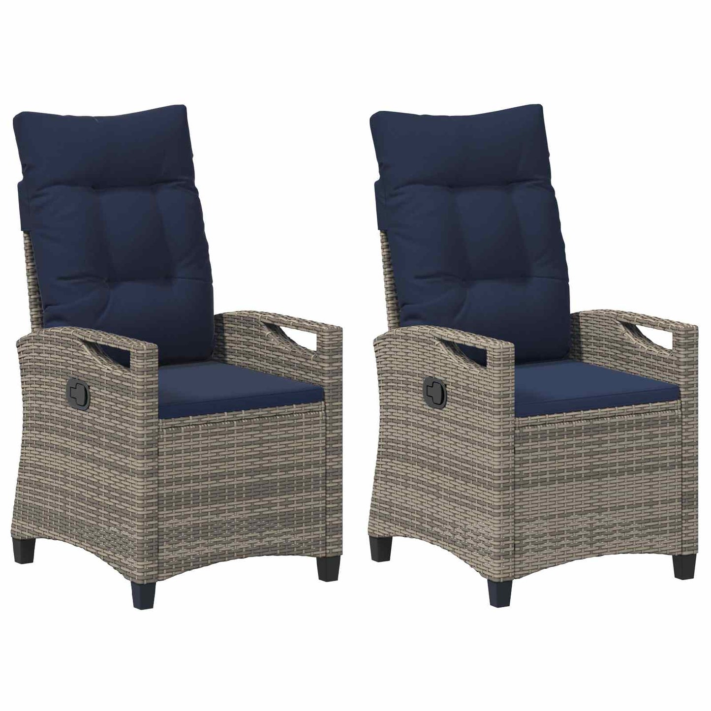 vidaXL Καρέκλα Κήπου 2 pcs γκρι και ναυτικό μπλε 56 x 60 x 112 εκ.