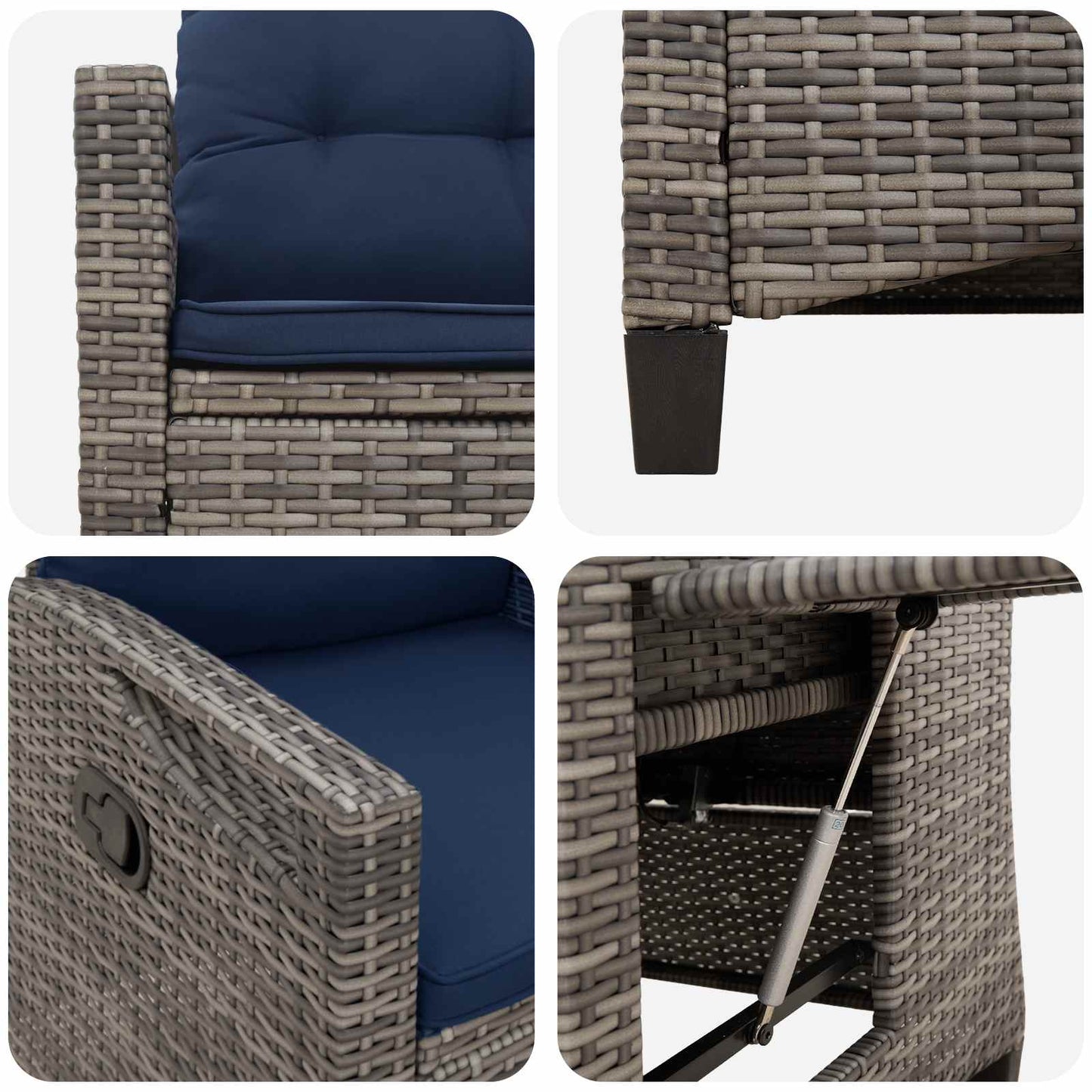 vidaXL Ανακλινόμενη καρέκλα κήπου 56 x 60 x 112 εκ. ατσάλι