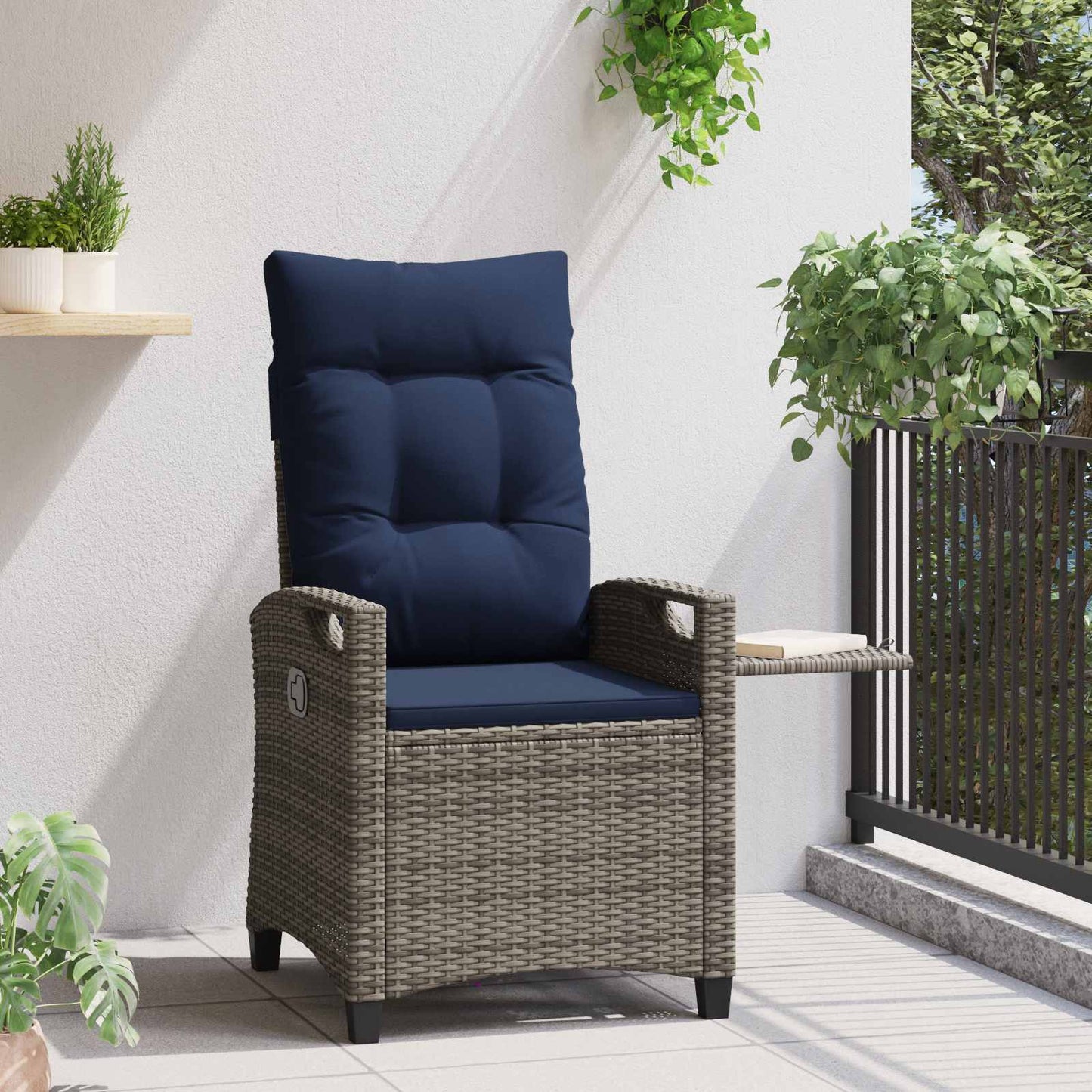 vidaXL Ανακλινόμενη καρέκλα κήπου 56 x 60 x 112 εκ. ατσάλι