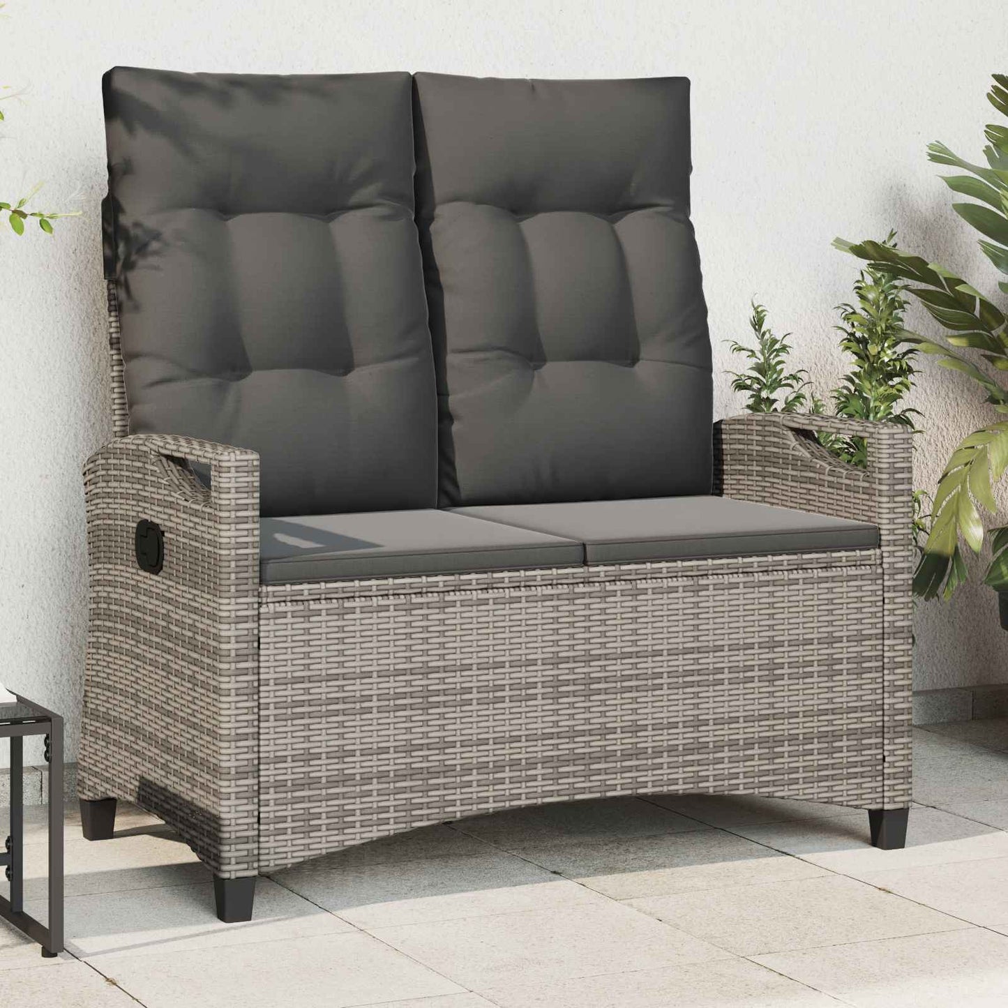 vidaXL Παγκάκι κήπου Γκρι και Σκούρο Γκρι 105 x 60 x 112 εκ