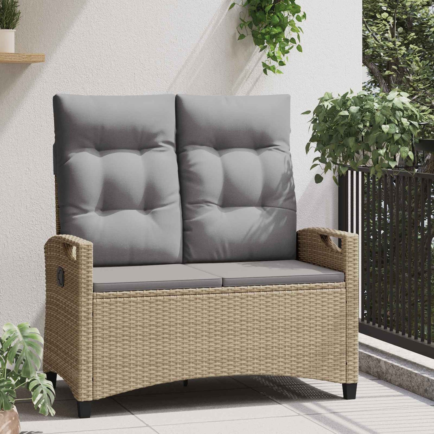 vidaXL Παγκάκι κήπου Μπέζ και Ανοιχτό Γκρι 105 x 60 x 112 εκ