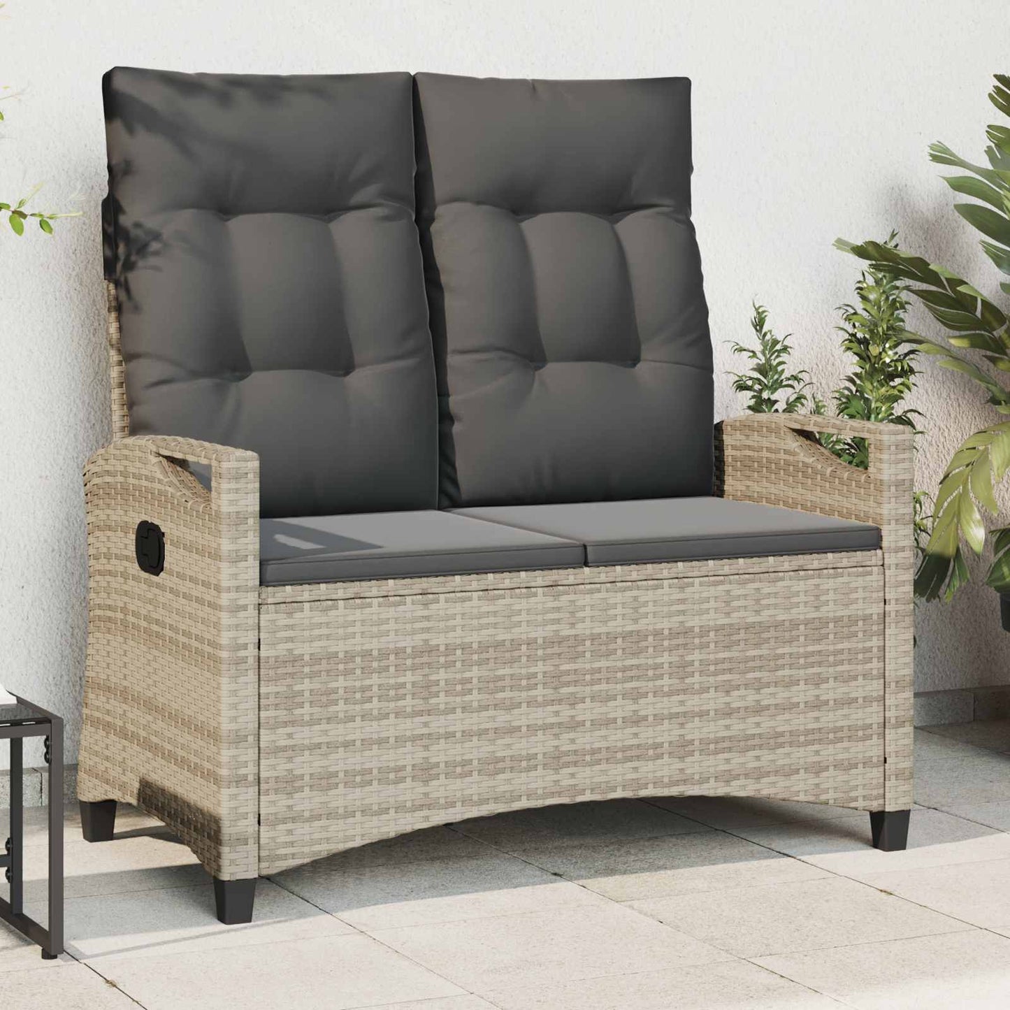 vidaXL Παγκάκι κήπου με μαξιλάρι 105 x 60 x 112 εκ ατσάλι