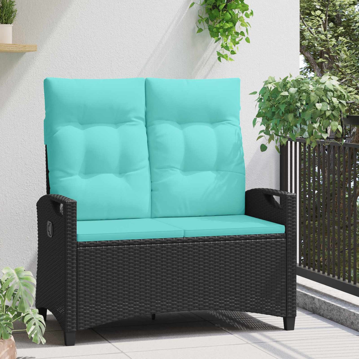 vidaXL Παγκάκι κήπου με μαξιλάρι 105 x 60 x 112 εκ ατσάλι