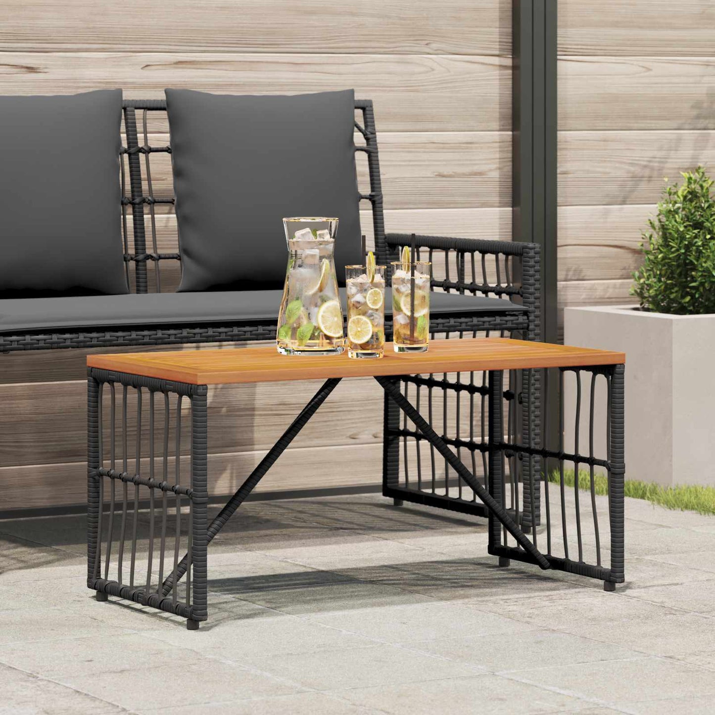 vidaXL Εξωτερικό Τραπέζι Μαύρο 80 x 40 x 40 cm