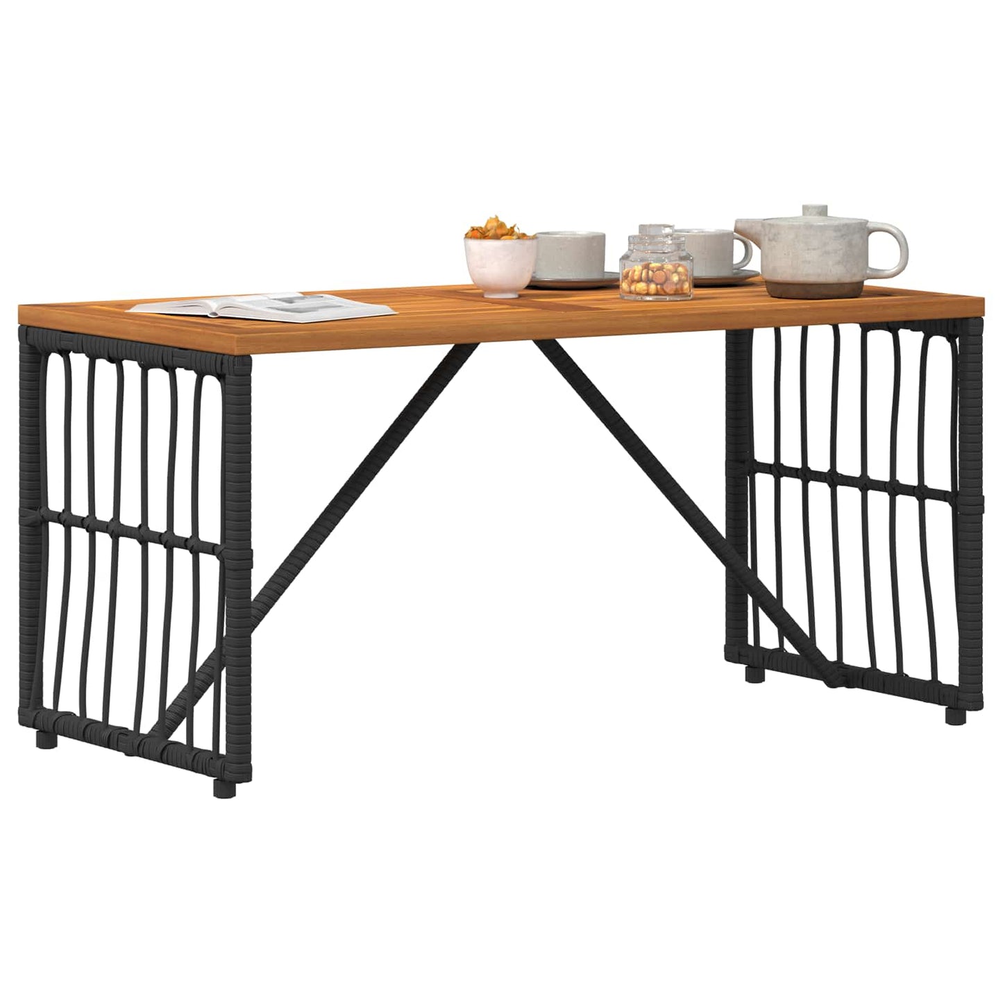 vidaXL Εξωτερικό Τραπέζι Μαύρο 80 x 40 x 40 cm
