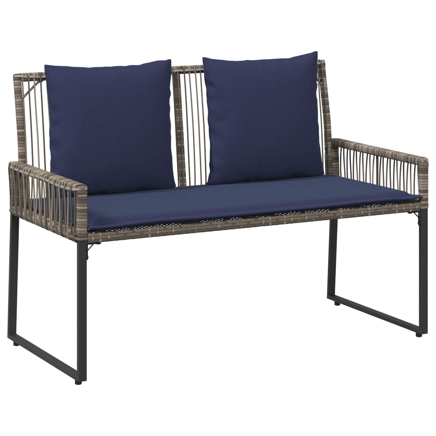 vidaXL Σετ Εξωτερικών Επίπλων 9 τμχ. Γκρι και Navy Blue