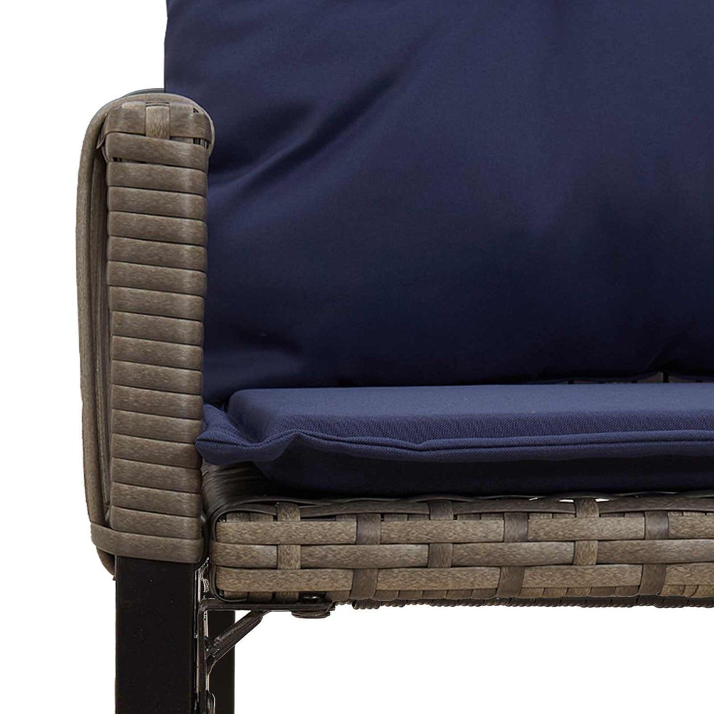 vidaXL Σετ Εξωτερικών Επίπλων 7 τμχ. Γκρι και Navy Blue