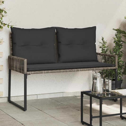 vidaXL Εξωτερικός πάγκος 4 pcs Γκρι και Σκούρο Γκρι συνθετικό ρατάν