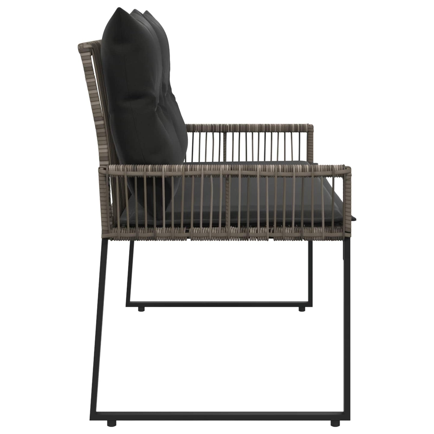 vidaXL Εξωτερικός πάγκος 4 pcs Γκρι και Σκούρο Γκρι συνθετικό ρατάν