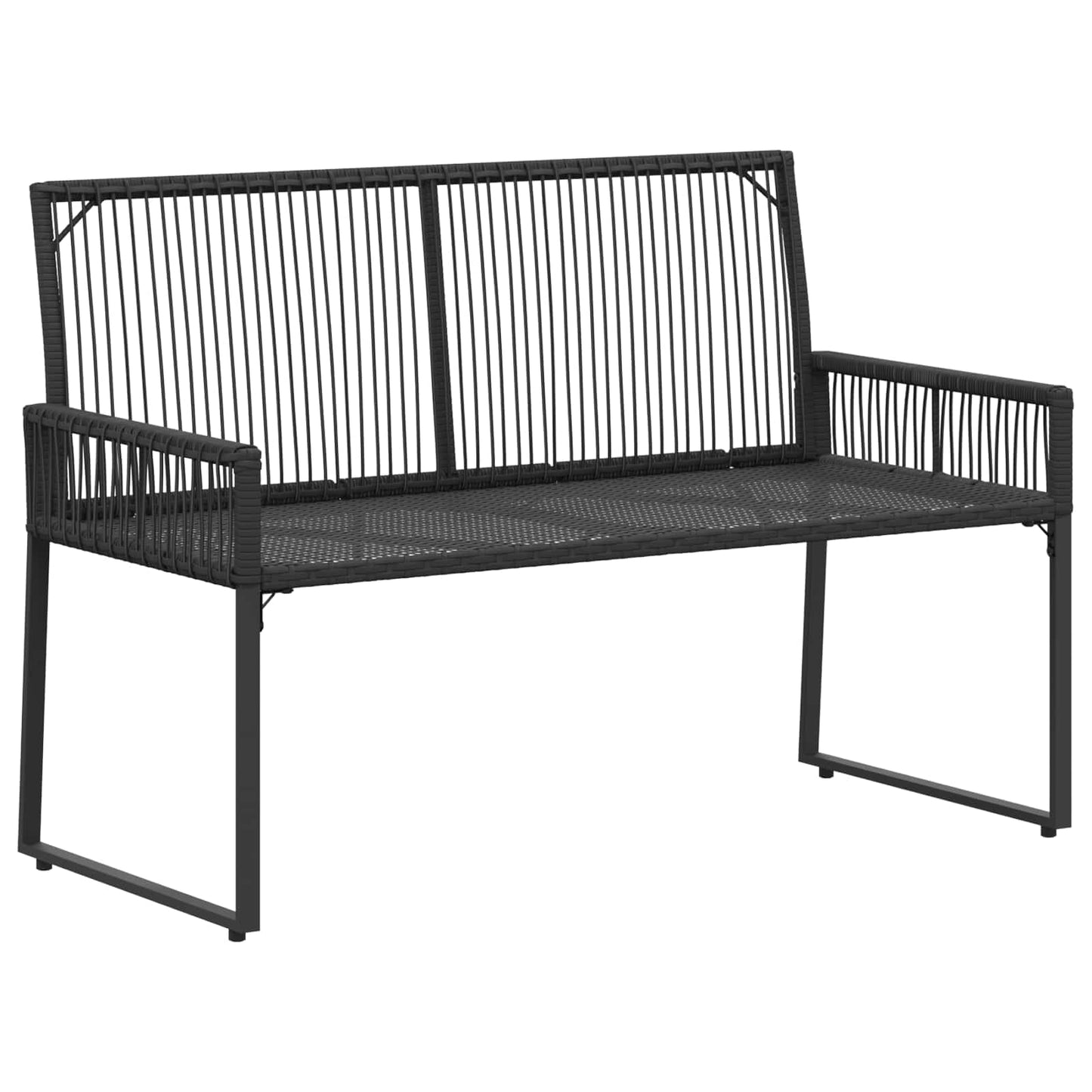 vidaXL Εξωτερικός πάγκος 4 pcs Μαύρο και Τυρκουάζ συνθετικό ρατάν