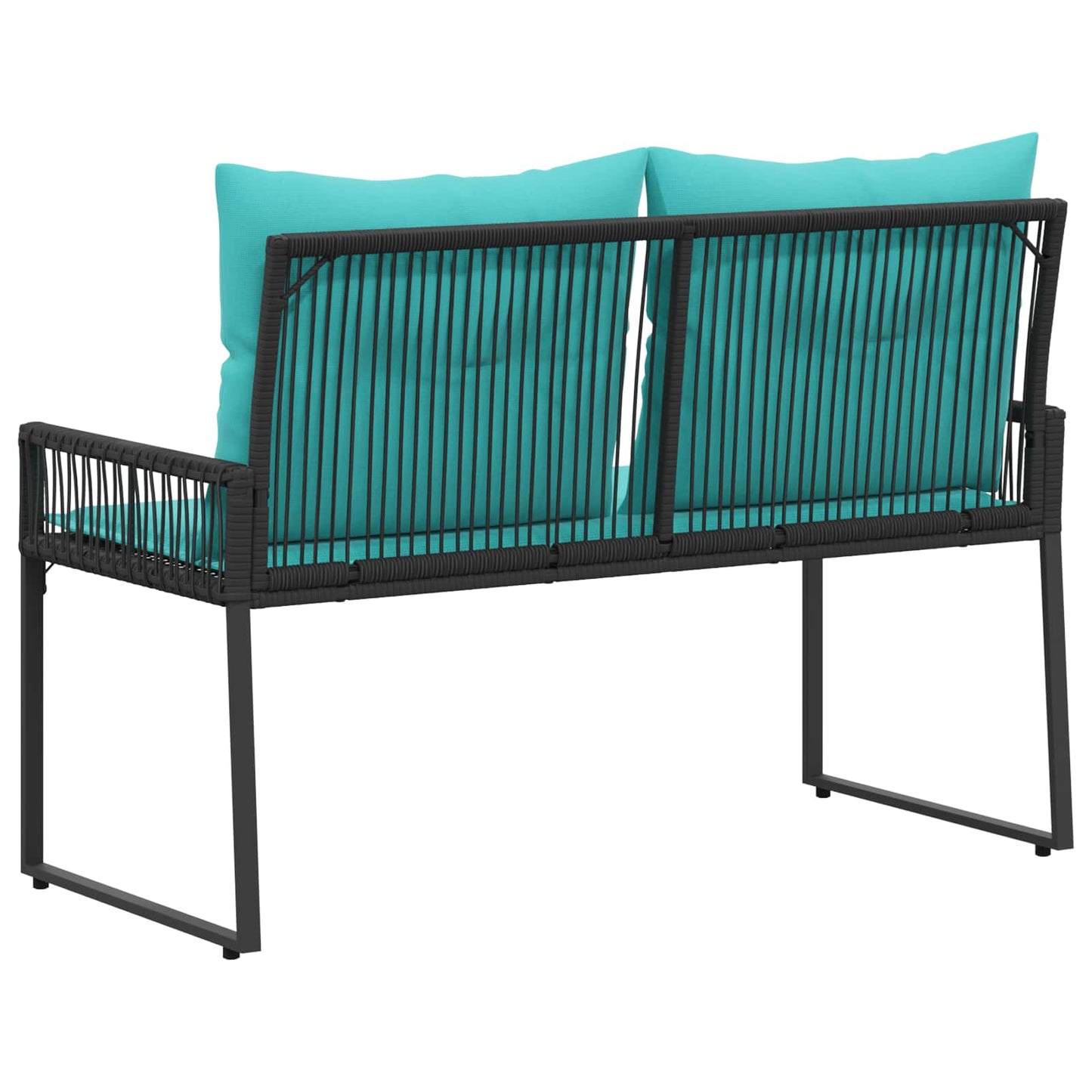 vidaXL Εξωτερικός πάγκος 4 pcs Μαύρο και Τυρκουάζ συνθετικό ρατάν