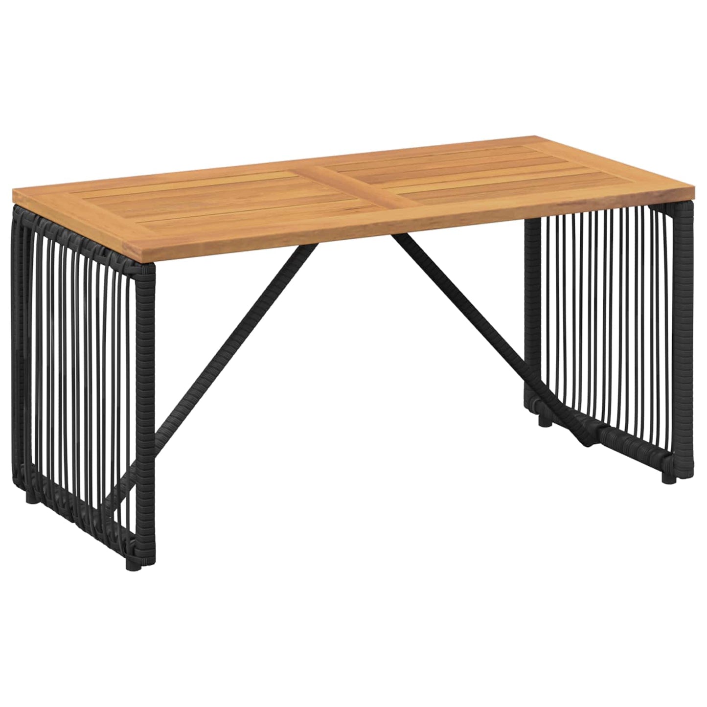vidaXL Εξωτερικό Τραπέζι Μαύρο και Καφέ 80 x 40 x 40 cm