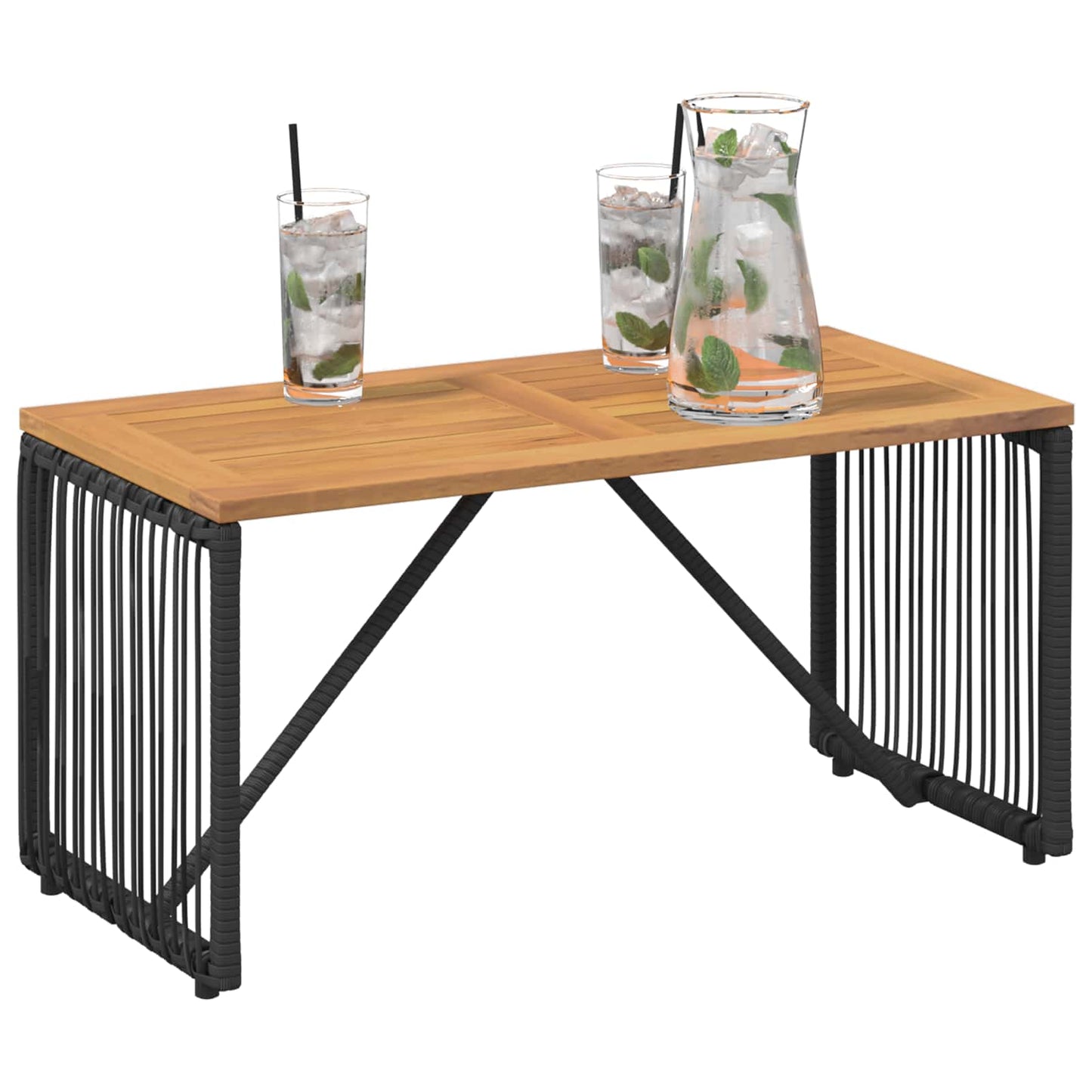 vidaXL Εξωτερικό Τραπέζι Μαύρο και Καφέ 80 x 40 x 40 cm