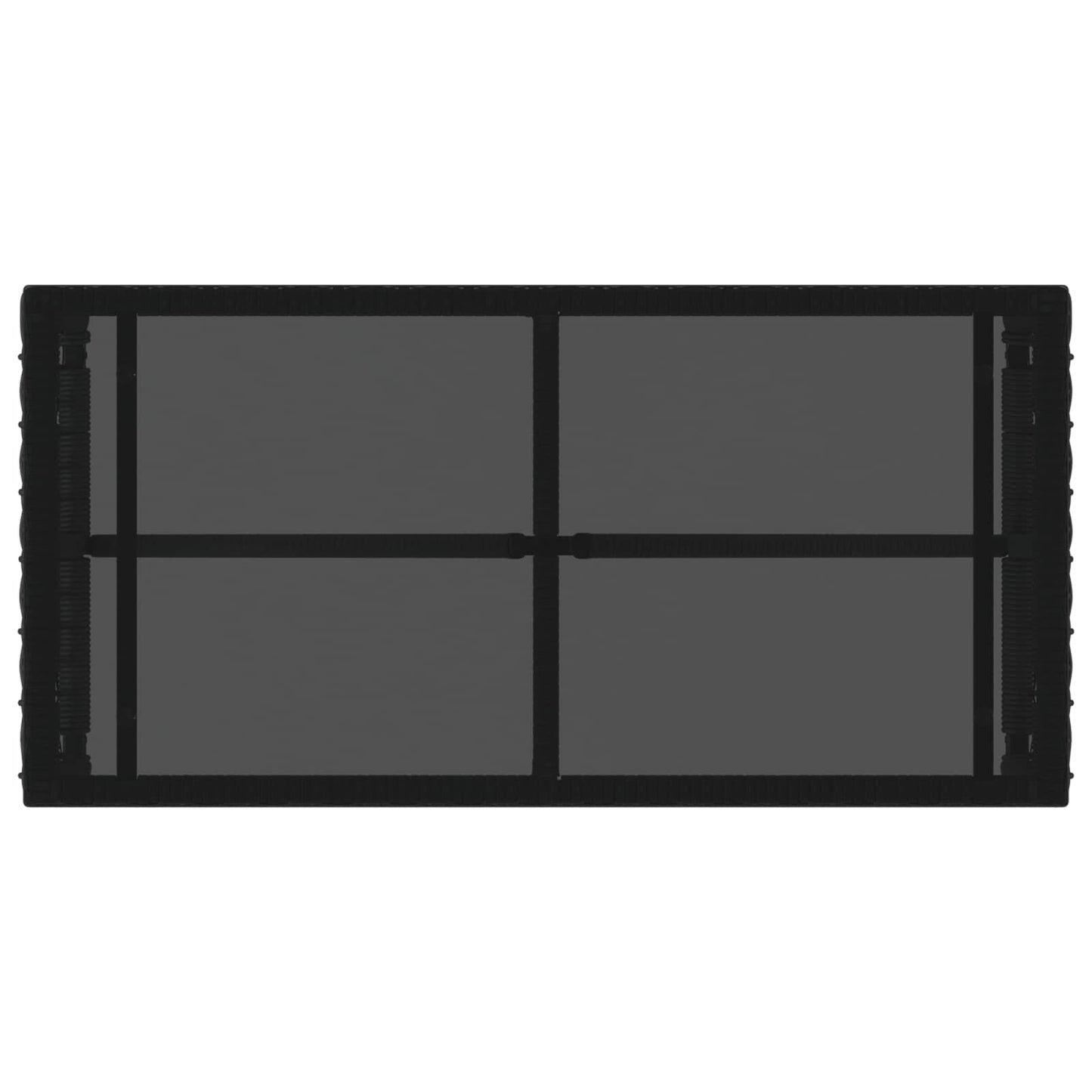 vidaXL Εξωτερικό Τραπέζι Μαύρο 80 x 40 x 40 cm PE Rattan και Γυαλί