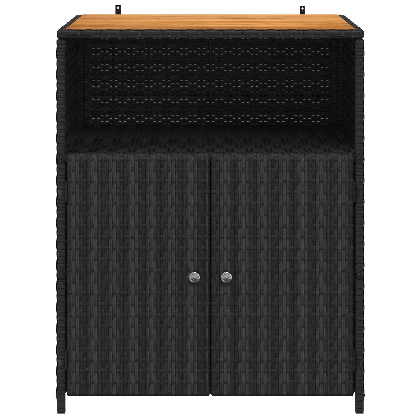 vidaXL Ντουλαπιού Μαύρο 70 x 50 x 87 εκ Πολυεστέρας και Ρόλυ Ράττεν