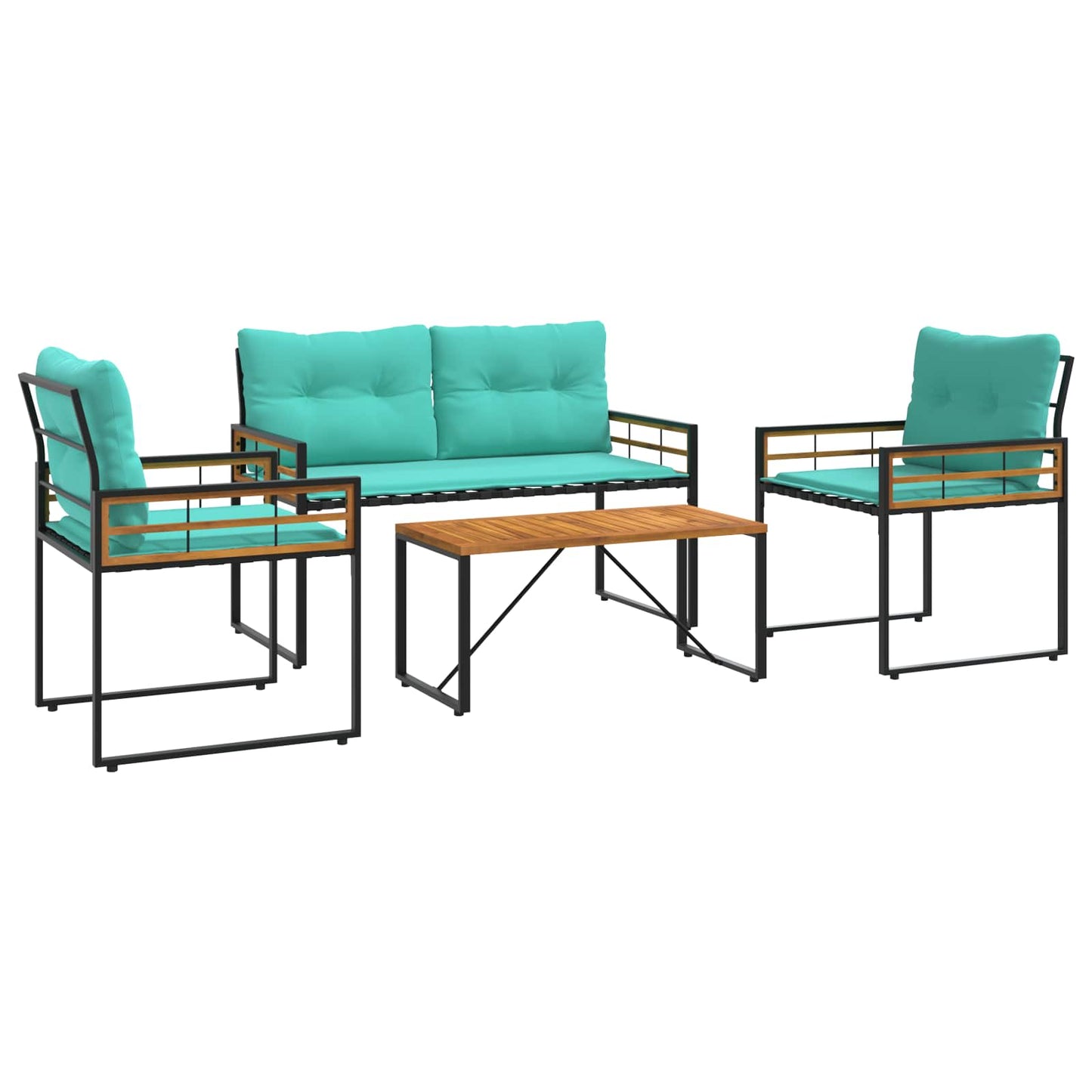 vidaXL Σετ Εξωτερικών Επίπλων με μαξιλάρι 4 pcs Τιρκουάζ