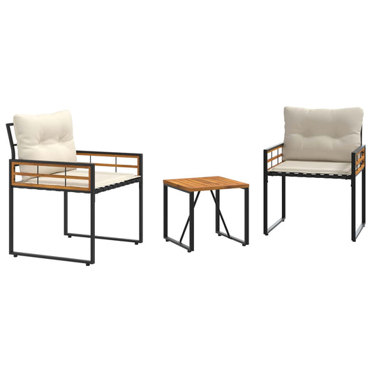 vidaXL Σετ Εξωτερικών Επίπλων με μαξιλάρι 3 pcs Κρεμ