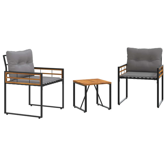 vidaXL Σετ Εξωτερικών Επίπλων με μαξιλάρι 3 pcs Ανοιχτό γκρι