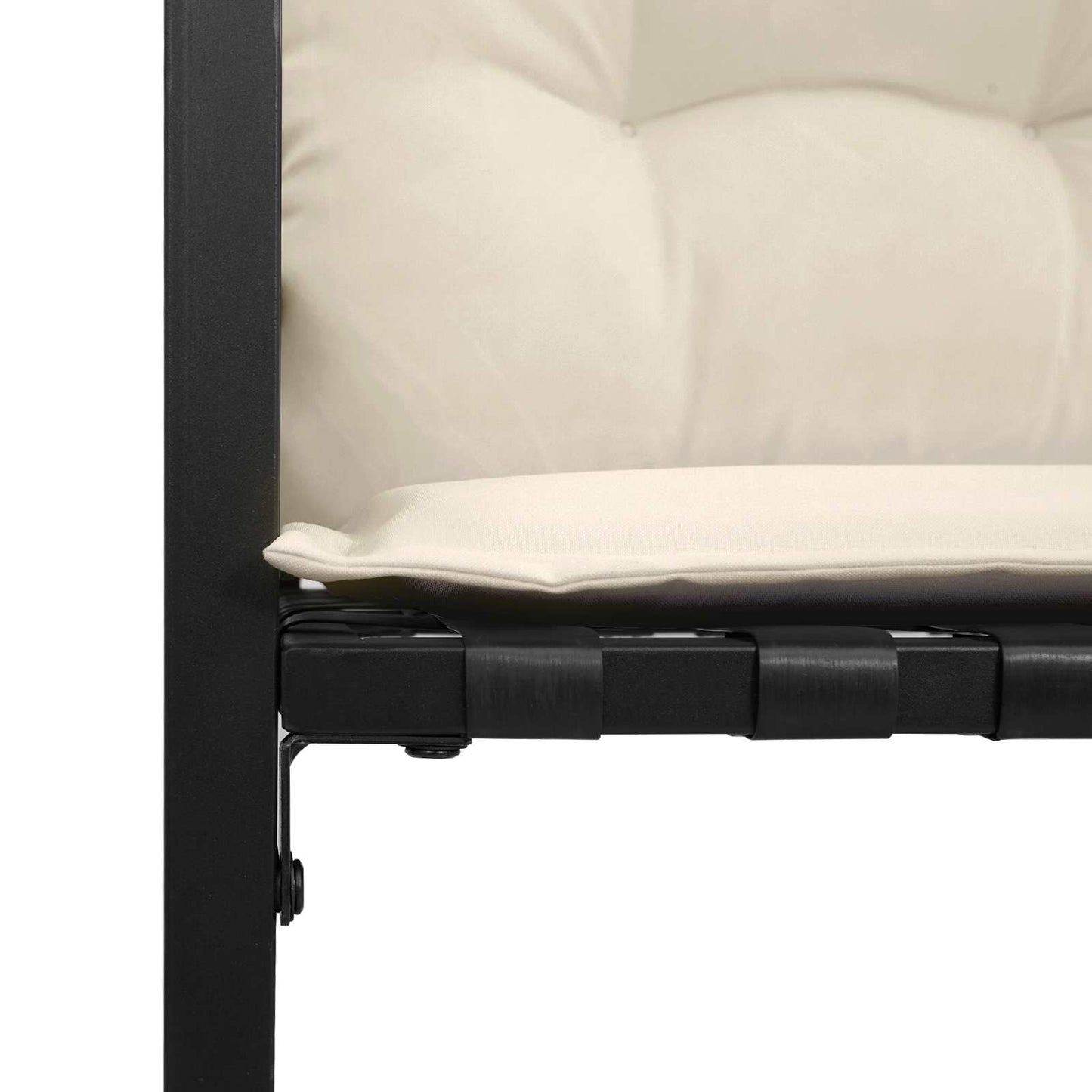 vidaXL Ξύλινο Στρώμα Παγκάκι με μαξιλάρι Κρεμ 114 x 55 x 77 εκ