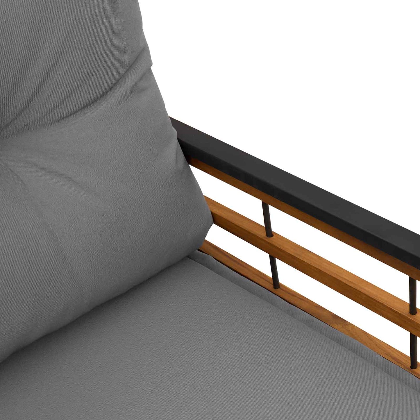 vidaXL Ξύλινο Στρώμα Παγκάκι με μαξιλάρι Ανοιχτό γκρι 114 x 55 x 77 εκ