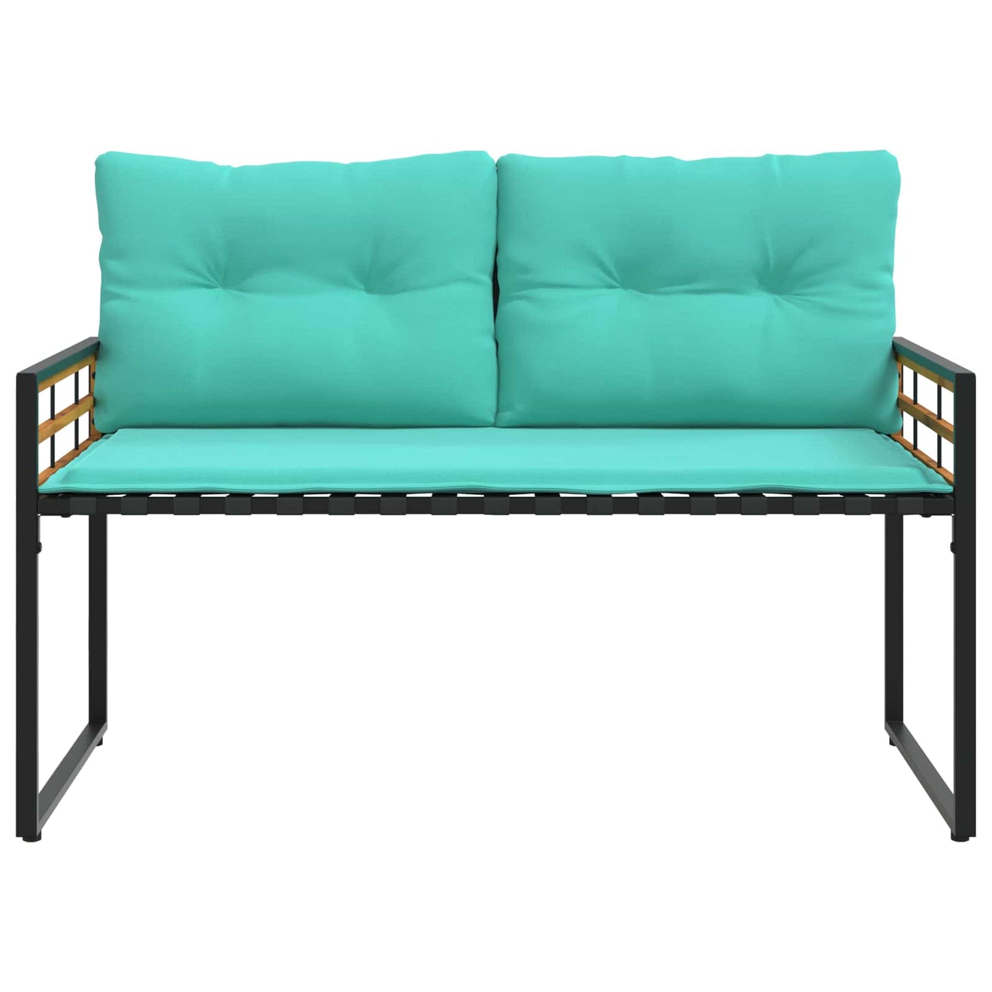 vidaXL Ξύλινο Στρώμα Παγκάκι με μαξιλάρι Τιρκουάζ 114 x 55 x 77 εκ