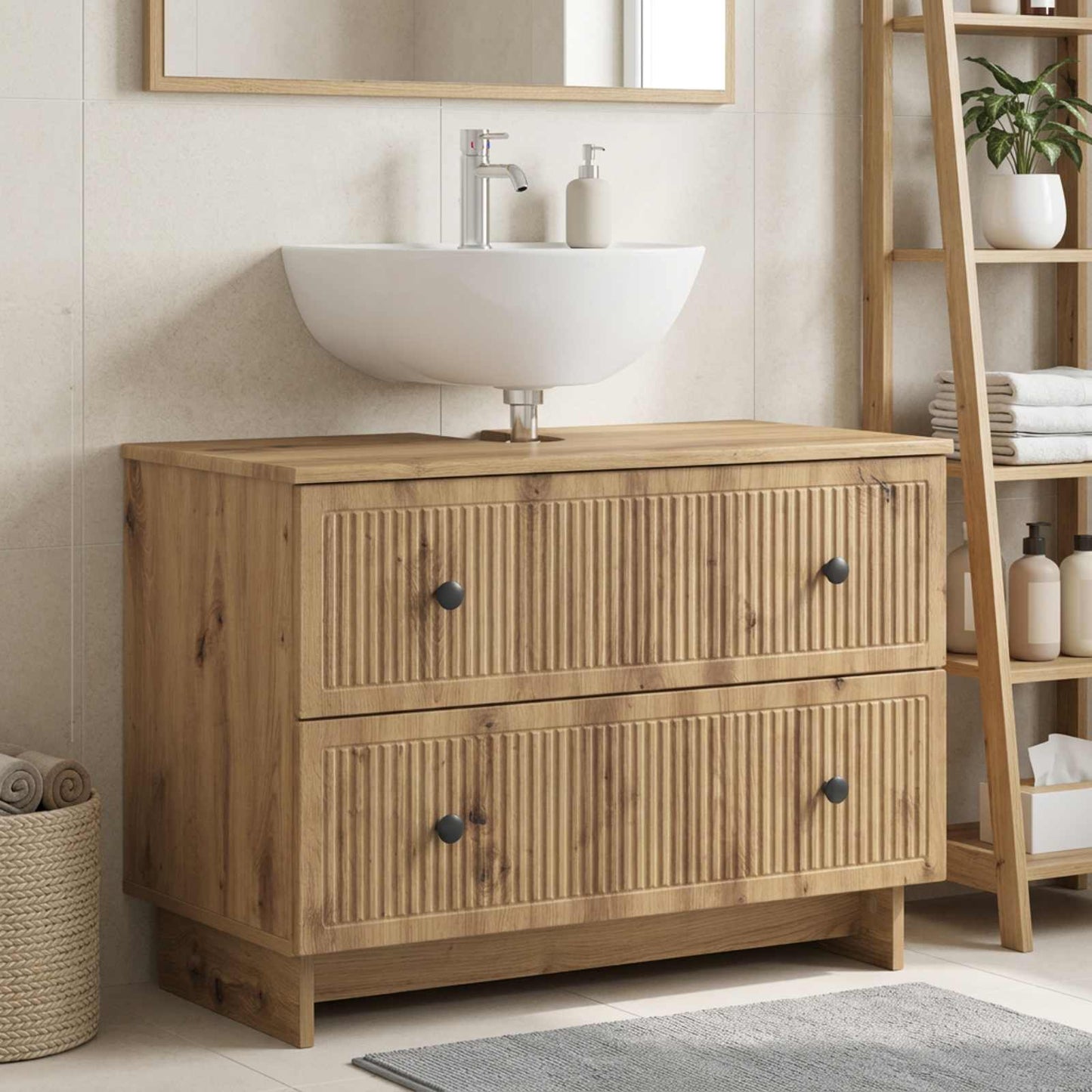 vidaXL Ντουλάπα Νιπτήρα Mπάνιου EDE Artisan Δρυς 82 x 41 x 59 εκ