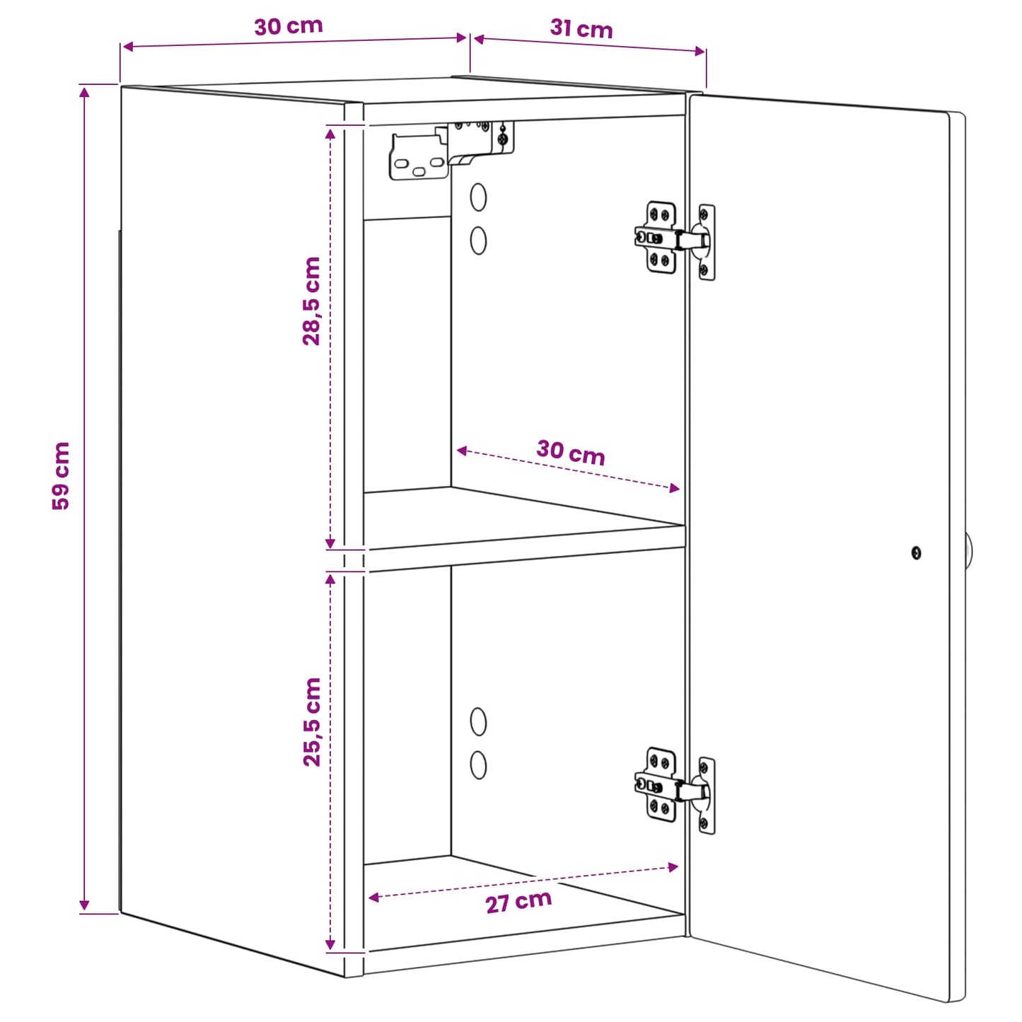 vidaXL Ντουλάπα τοίχου μπάνιου EDE Γκρι Sonoma 30 x 31 x 59 εκ.