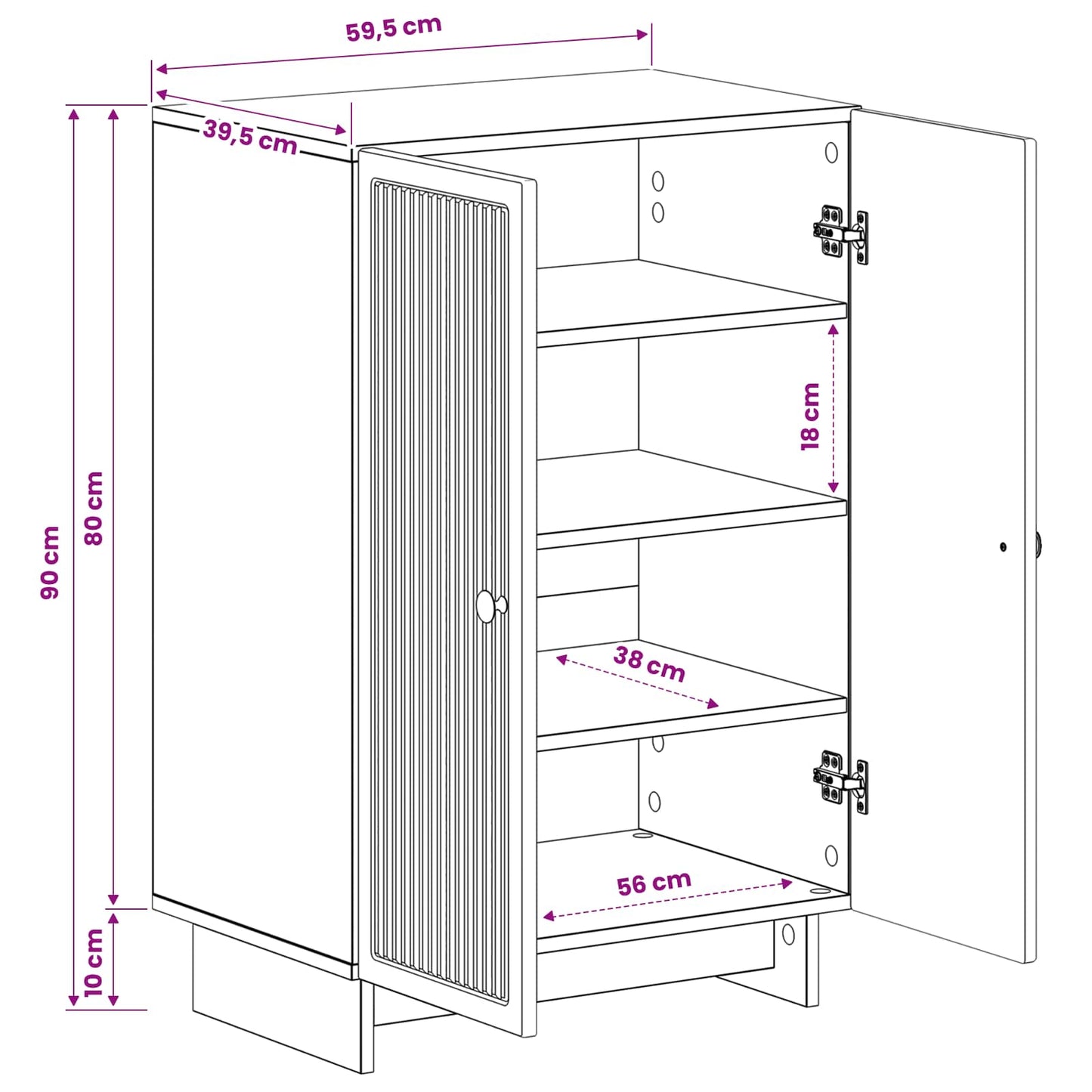 vidaXL Ντουλάπα Παπουτσιών EDE 59,5 x 39,5 x 90 εκ. Επεξεργασμένο Ξύλο