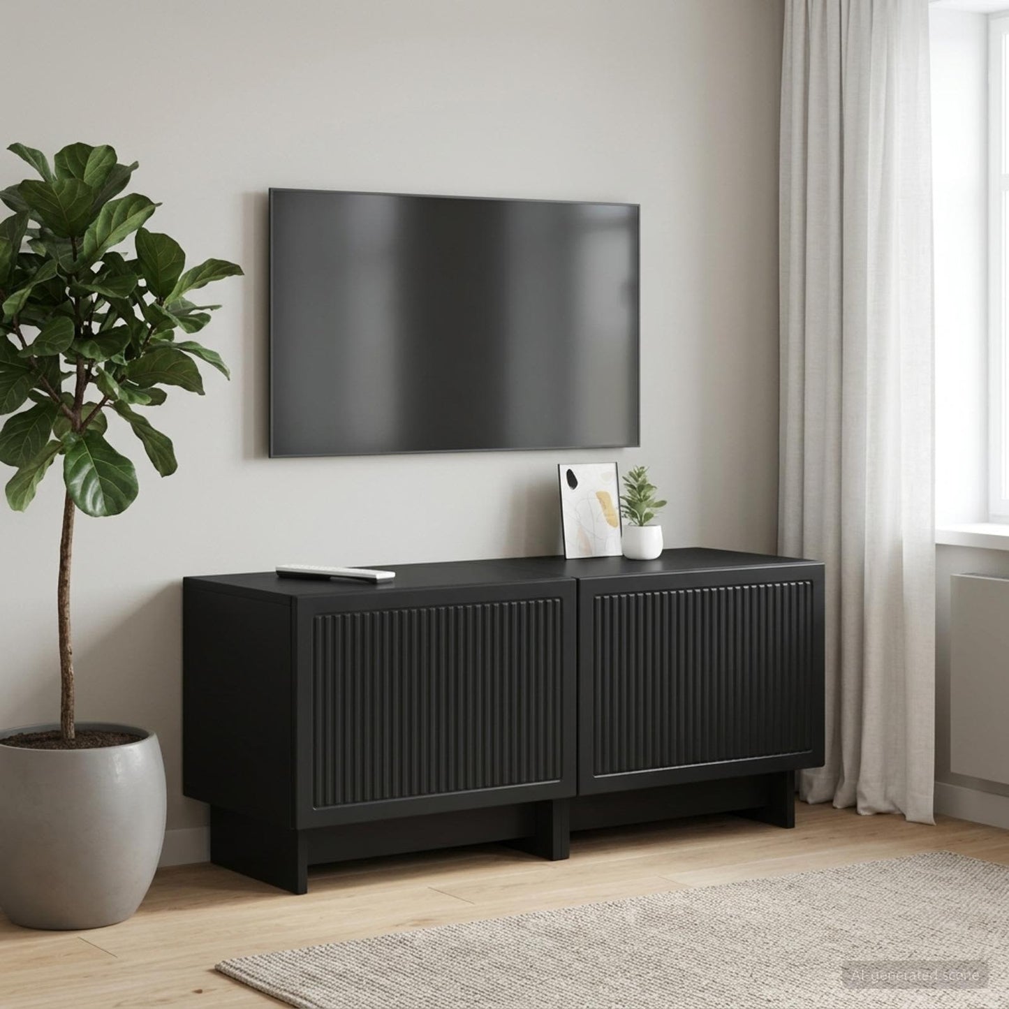 vidaXL Ντουλάπι TV Μαύρο Επεξεργασμένο Ξύλο