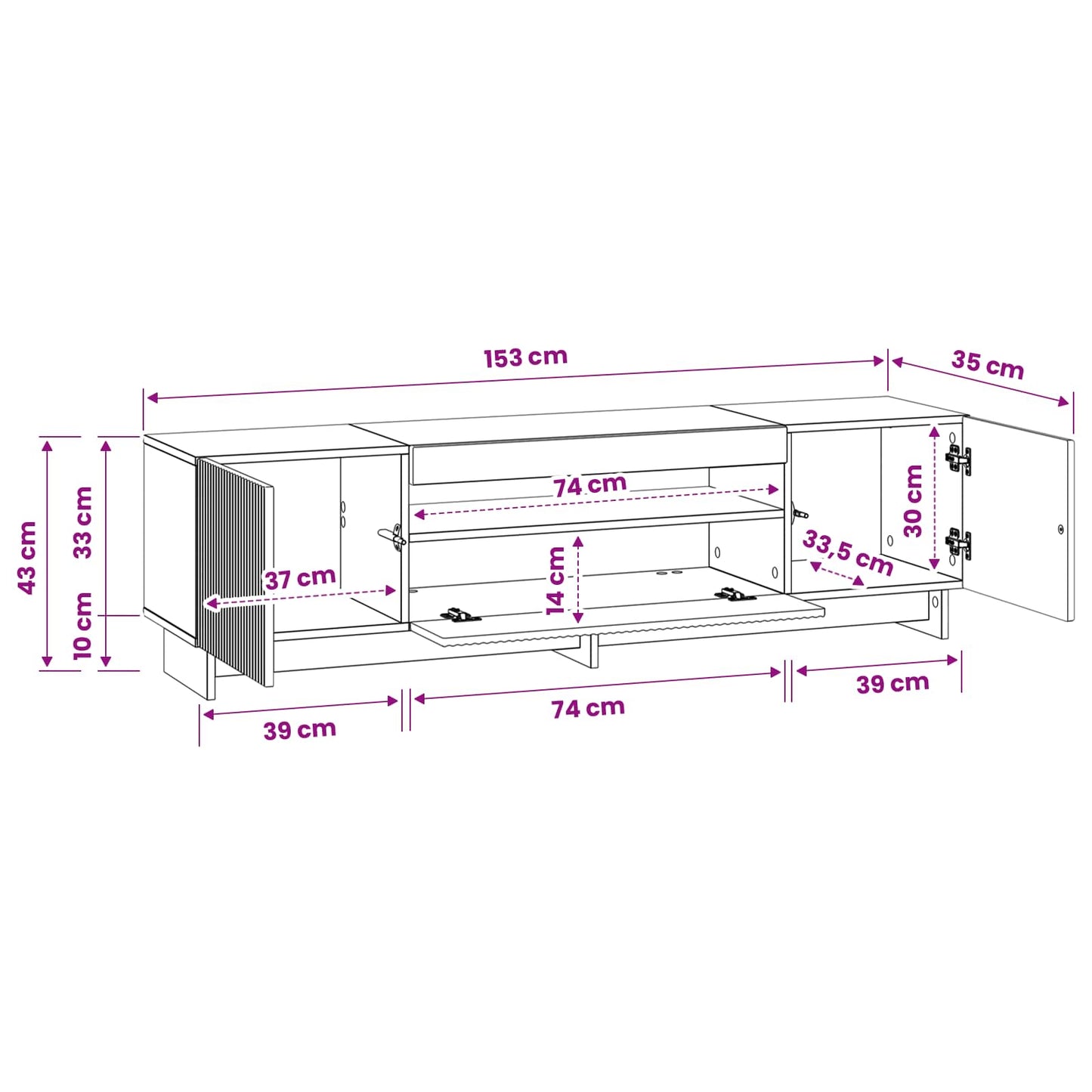 vidaXL Ντουλάπα LED Τηλεόρασης Γκρι Sonoma Επεξεργασμένο Ξύλο