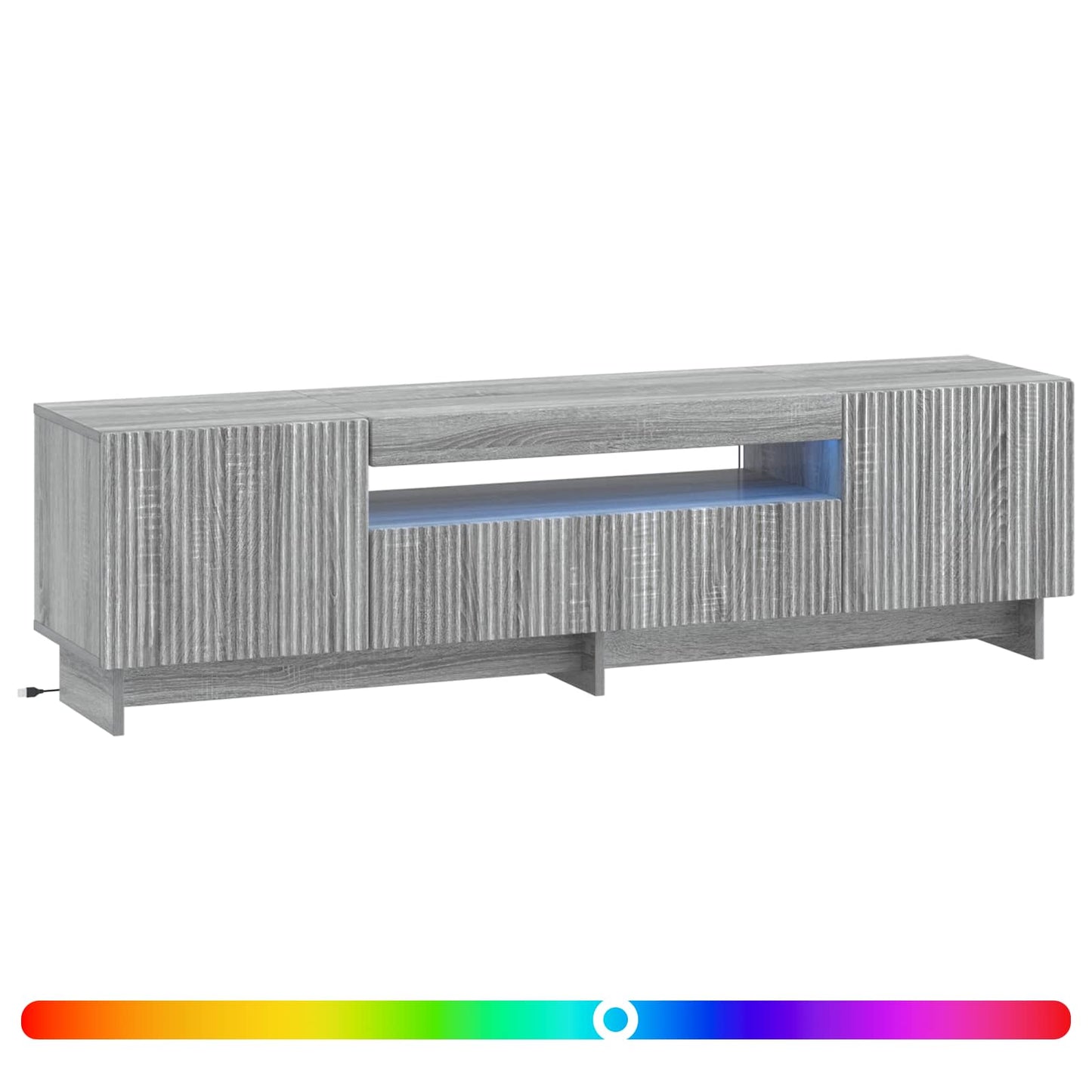 vidaXL Ντουλάπα LED Τηλεόρασης Γκρι Sonoma Επεξεργασμένο Ξύλο