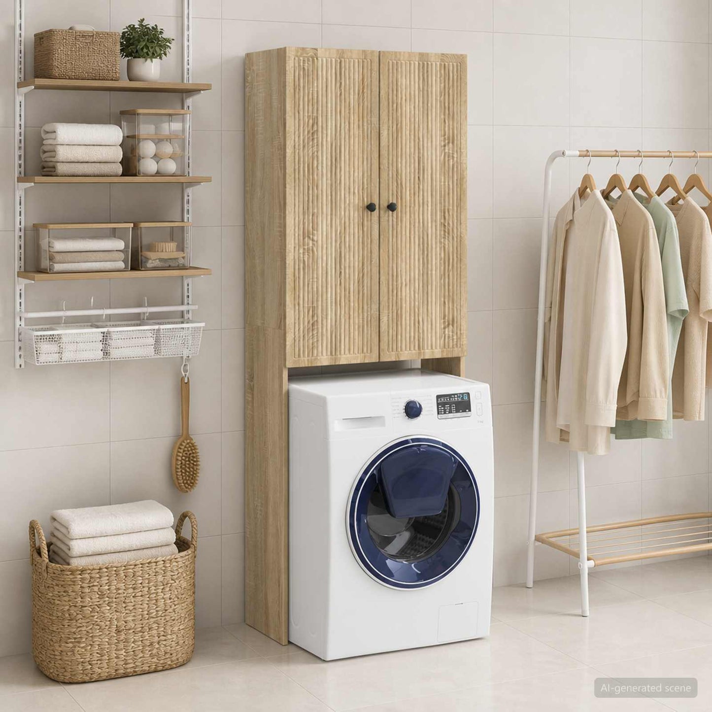 vidaXL Ντουλάπα τουαλέτας EDE Sonoma Δρυς 66 x 25,5 x 190 εκ.