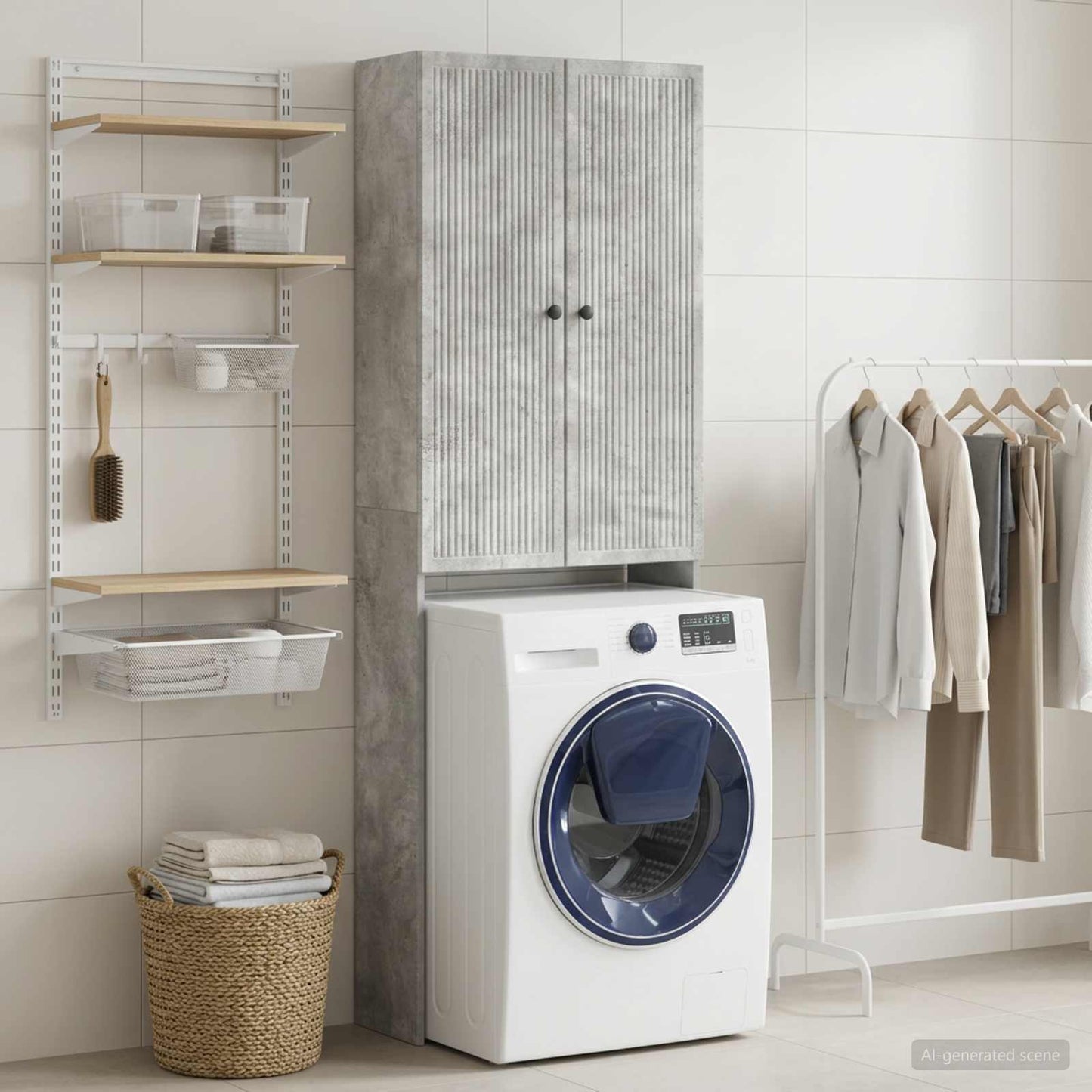vidaXL Ντουλάπα τουαλέτας EDE Γκρι Σκυροδέματος 66 x 25,5 x 190 εκ.