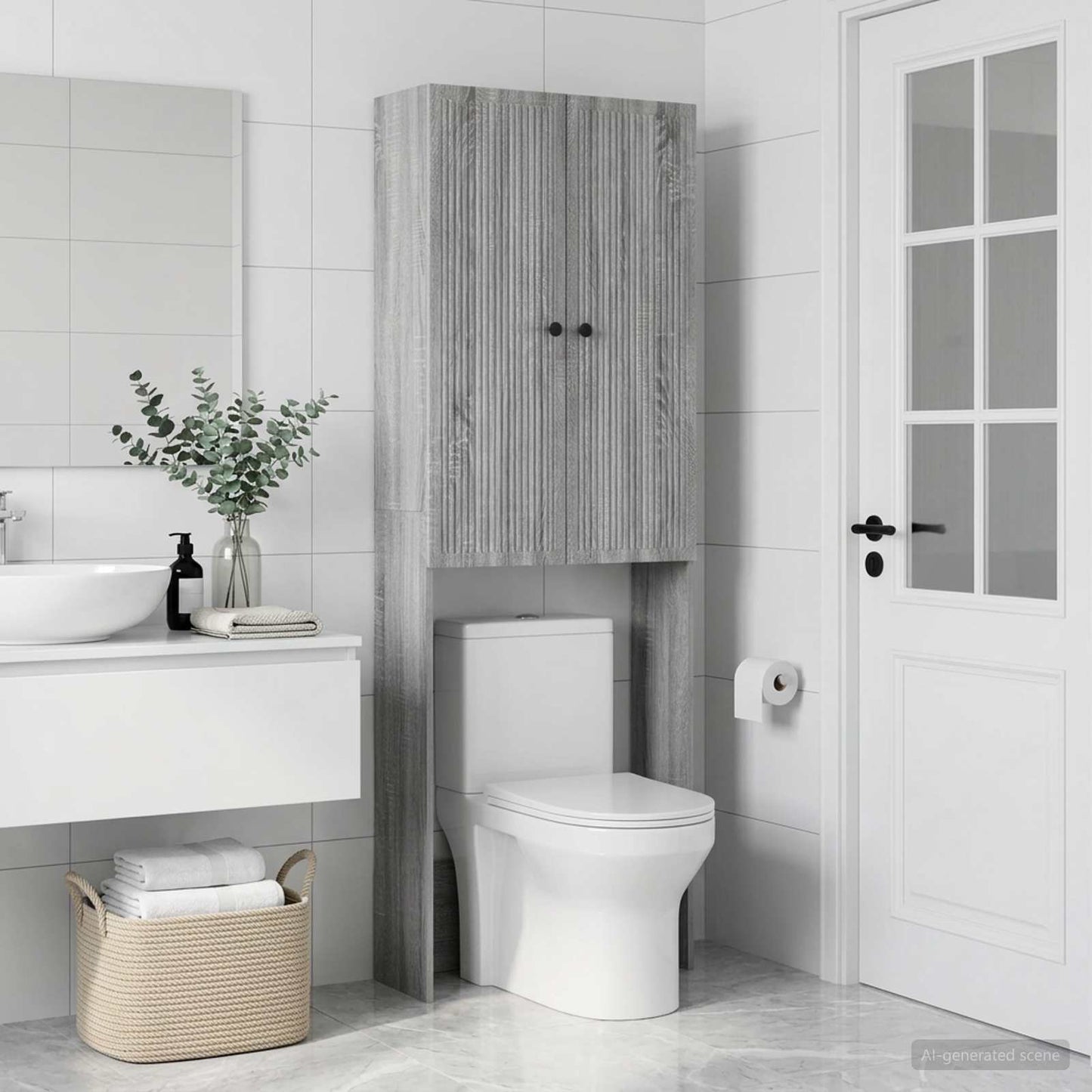 vidaXL Ντουλάπα τουαλέτας EDE Γκρι Sonoma 66 x 25,5 x 190 εκ.