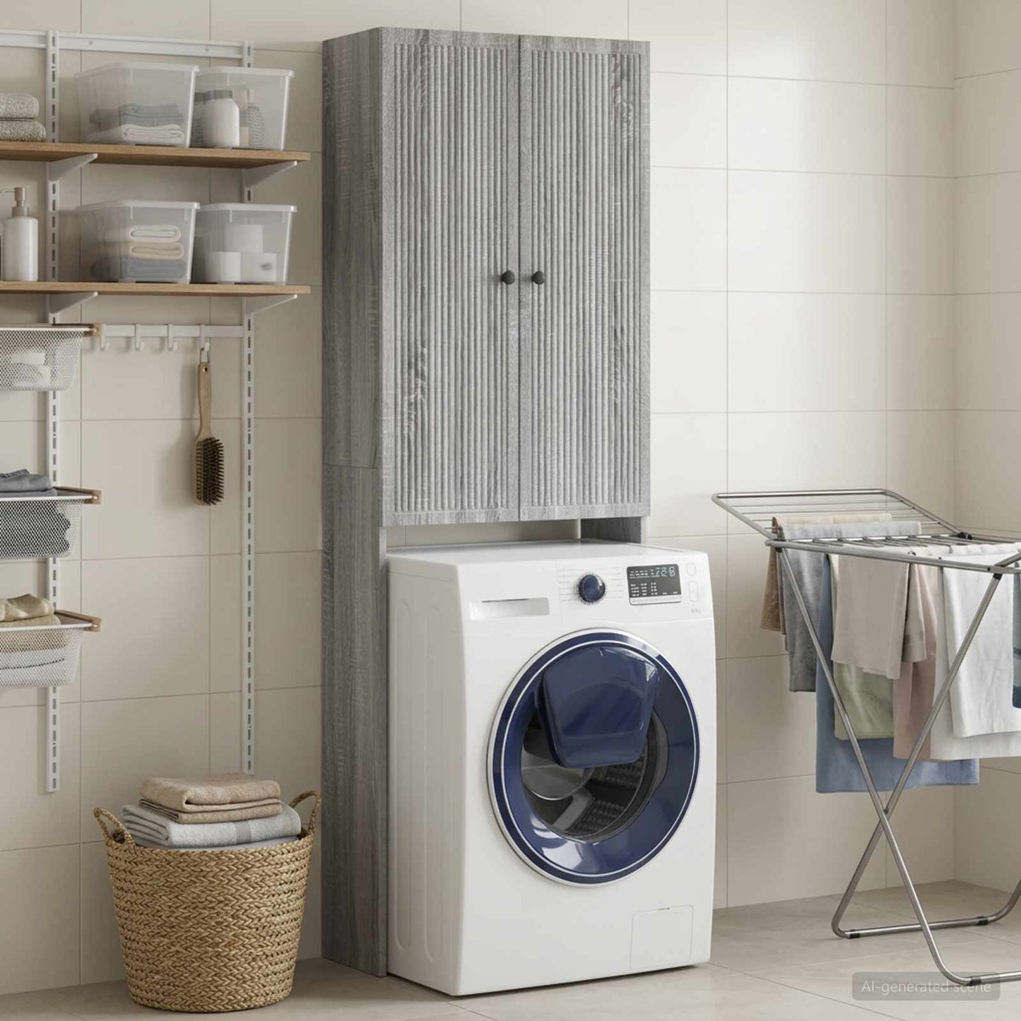 vidaXL Ντουλάπα τουαλέτας EDE Γκρι Sonoma 66 x 25,5 x 190 εκ.