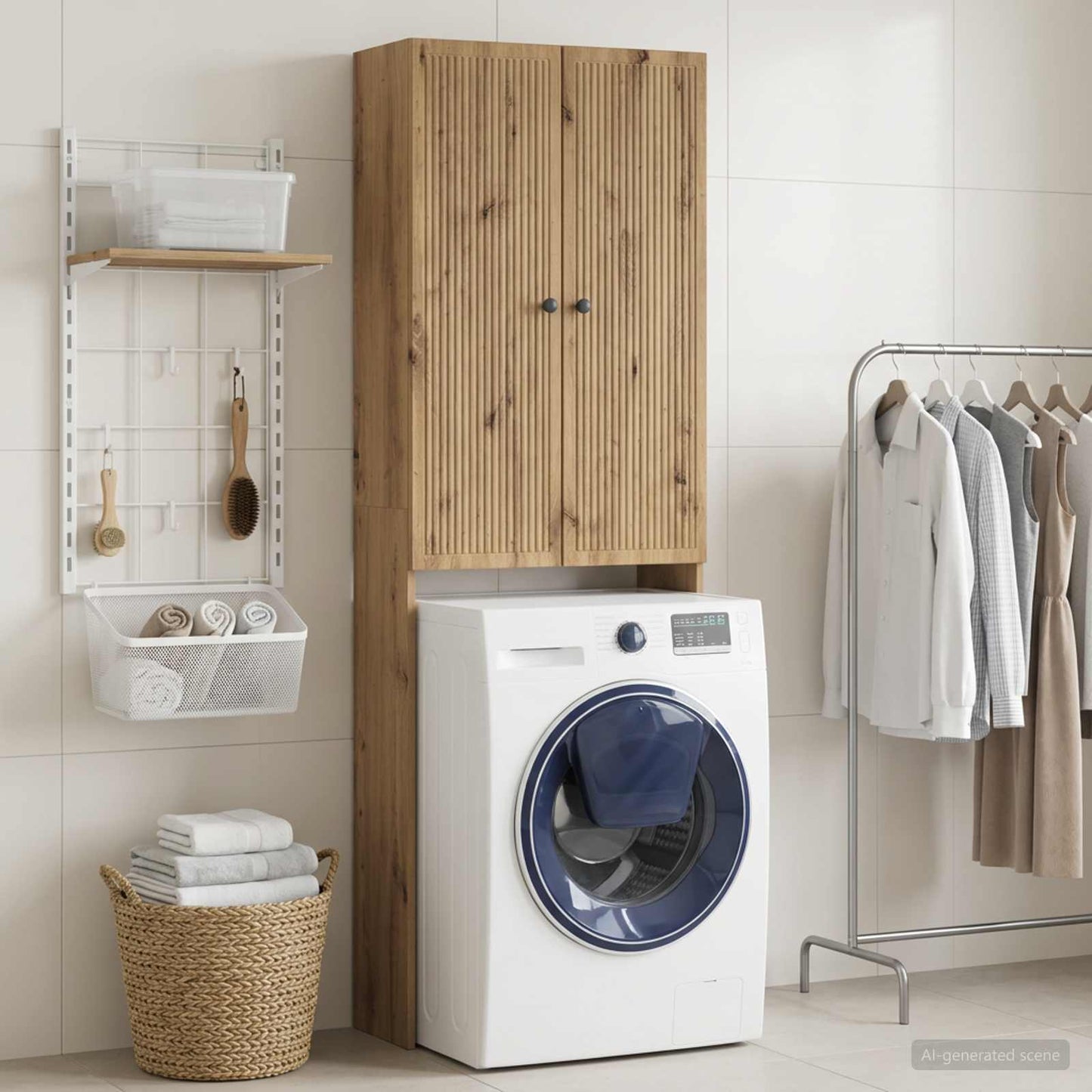 vidaXL Ντουλάπα τουαλέτας EDE Artisan Δρυς 66 x 25,5 x 190 εκ.
