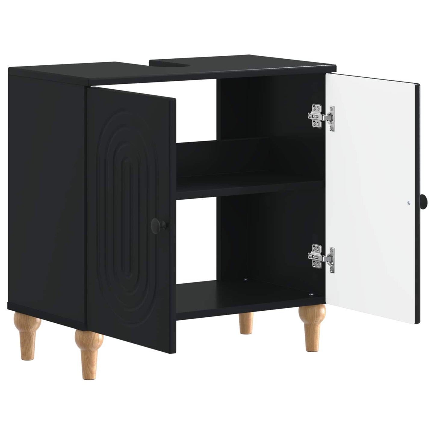 vidaXL Ντουλάπα Νιπτήρα Mπάνιου ALKMAAR Μαύρο 59,5 x 31,5 x 59 εκ.