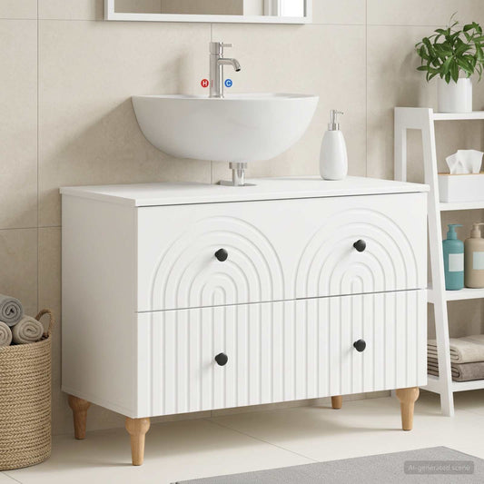 vidaXL Ντουλάπα Νιπτήρα Mπάνιου ALKMAAR Λευκό 82 x 41 x 59 εκ