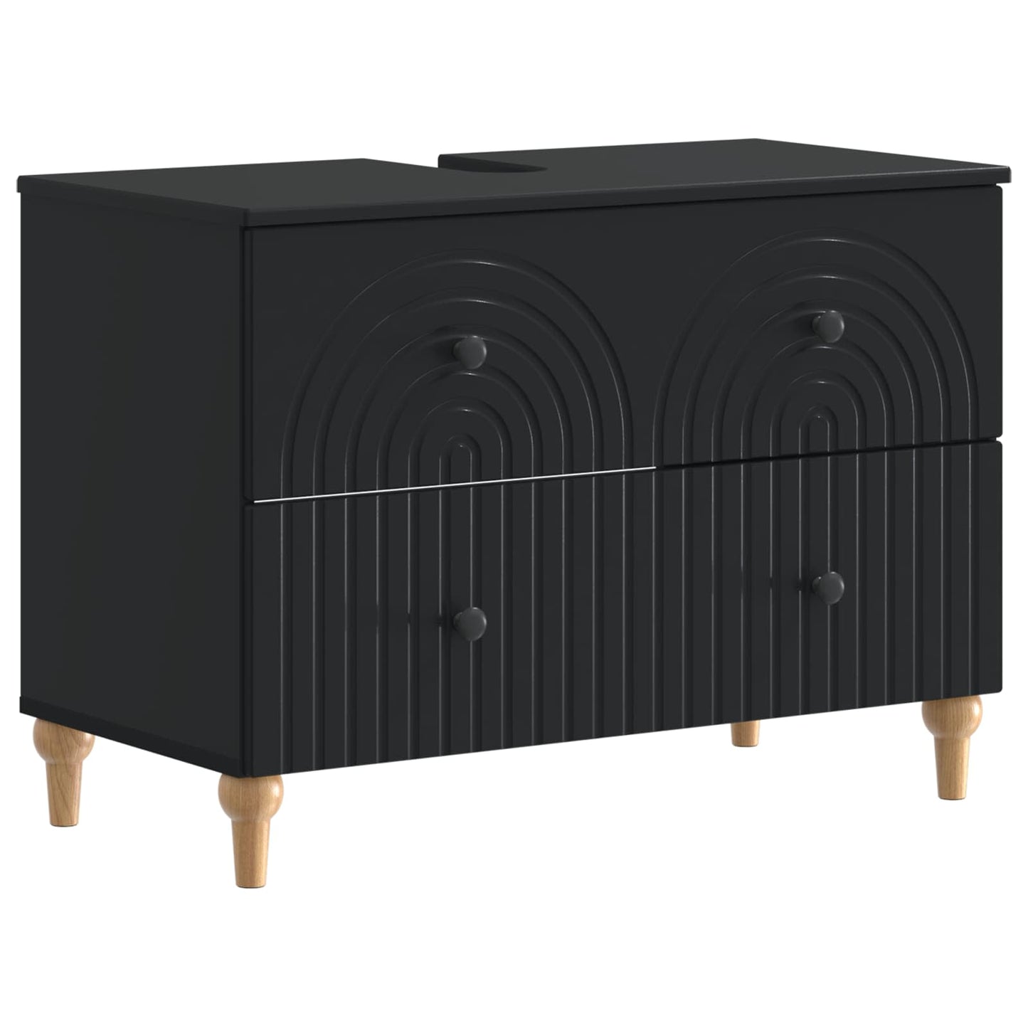 vidaXL Ντουλάπα Νιπτήρα Mπάνιου ALKMAAR Μαύρο 82 x 41 x 59 εκ