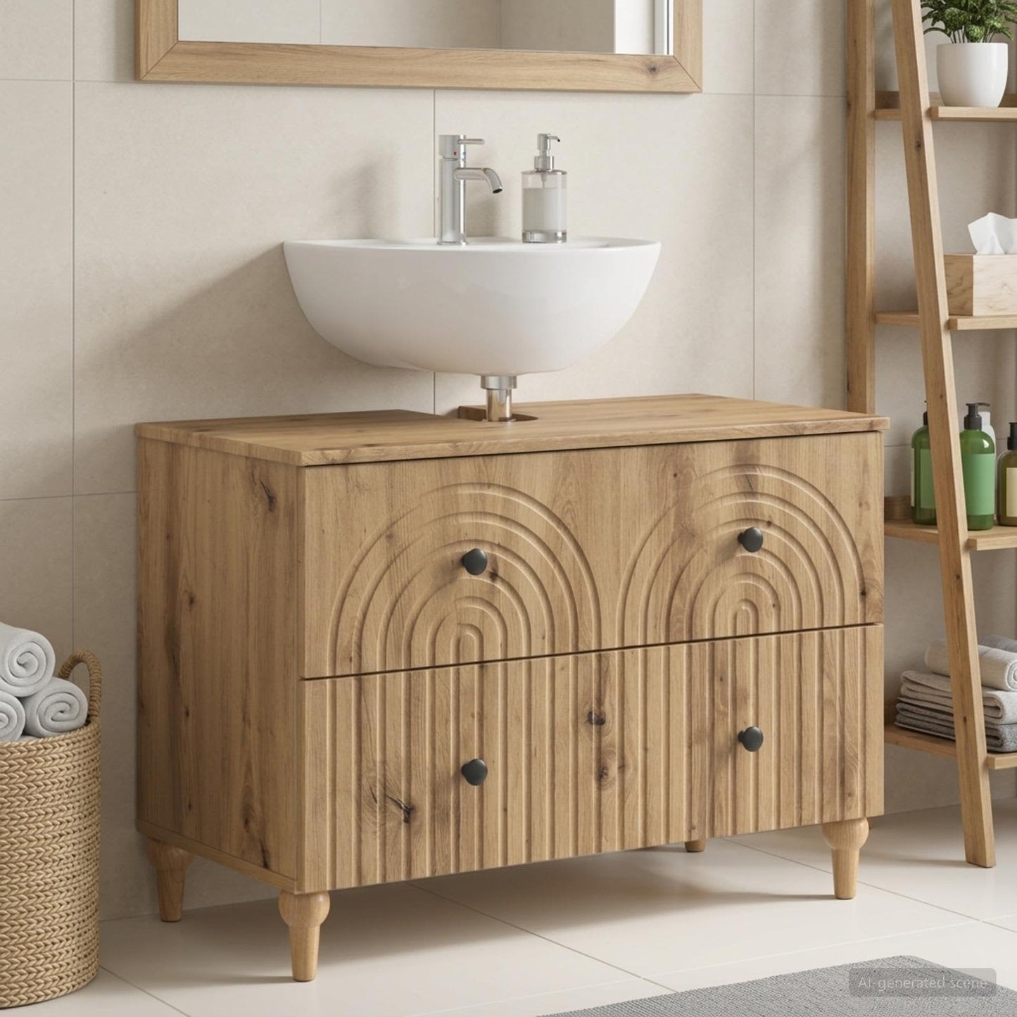 vidaXL Ντουλάπα Νιπτήρα Mπάνιου ALKMAAR Artisan Δρυς 82 x 41 x 59 εκ