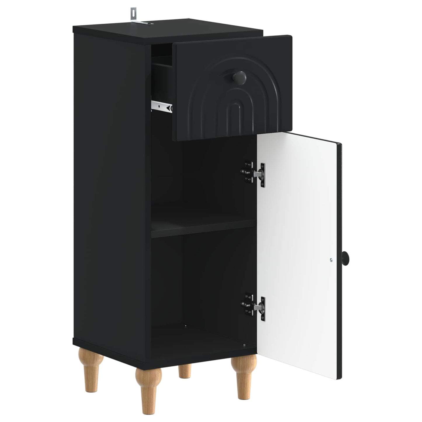 vidaXL Ντουλάπι Αποθήκευσης Μπάνιου ALKMAAR Μαύρο 30 x 31 x 80 εκ.