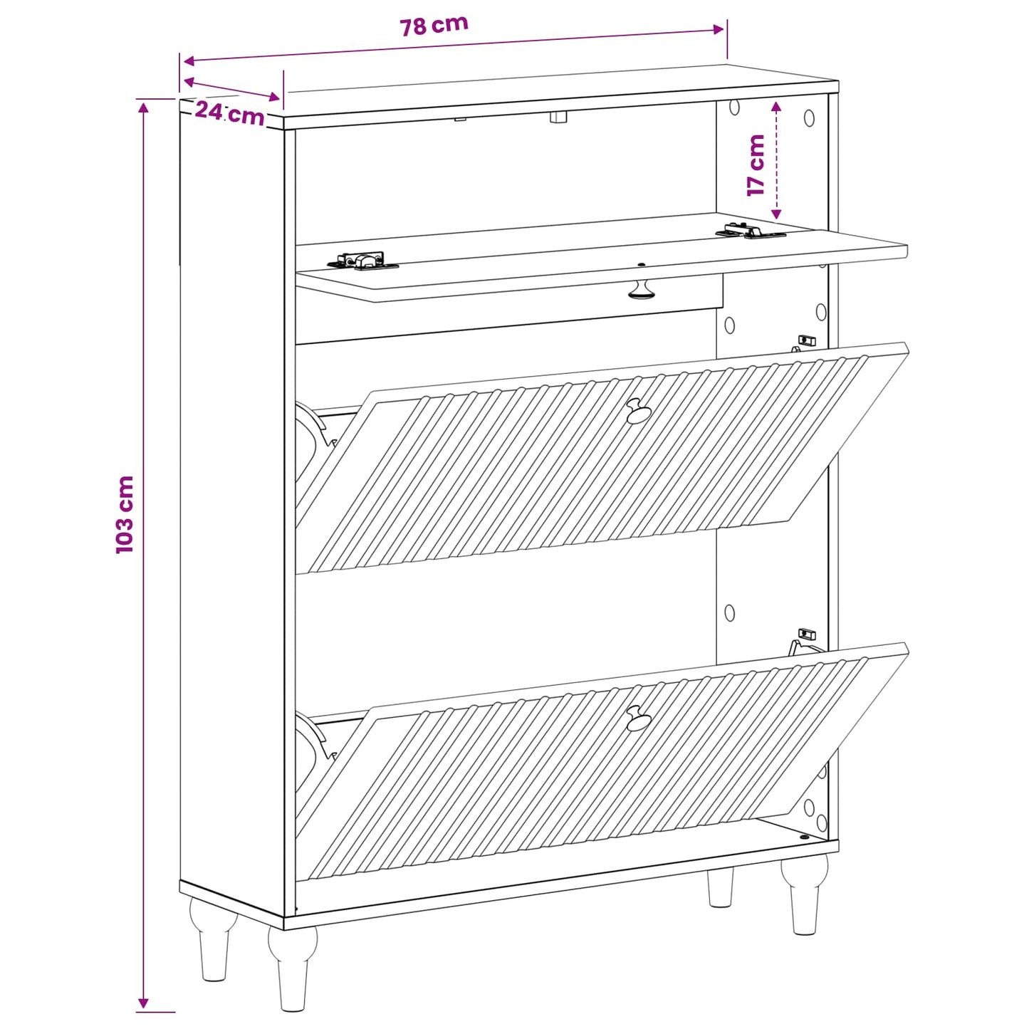 vidaXL Ντουλάπα Παπουτσιών ALKMAAR 78 x 24 x 103 εκ. Γκρι Sonoma