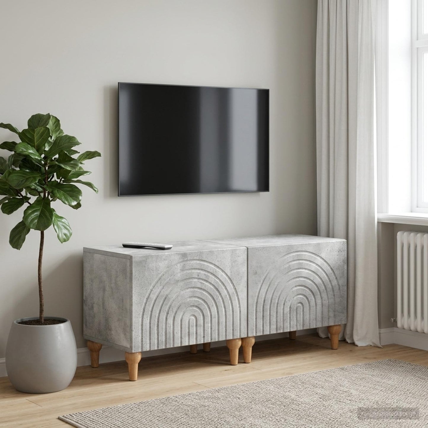 vidaXL Ντουλάπι TV Γκρι Σκυροδέματος Επεξεργασμένο Ξύλο