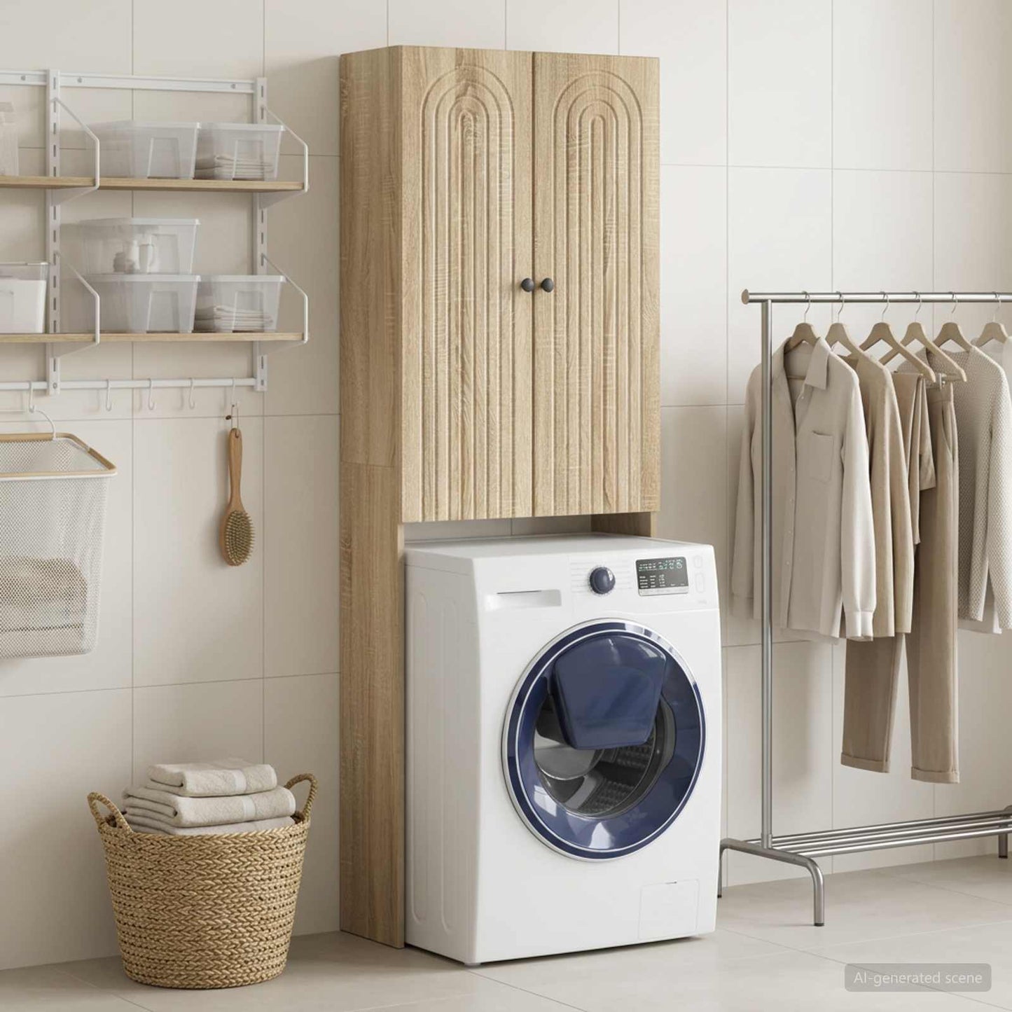 vidaXL Ντουλάπα τουαλέτας ALKMAAR Sonoma Δρυς 66 x 25,5 x 190 εκ.